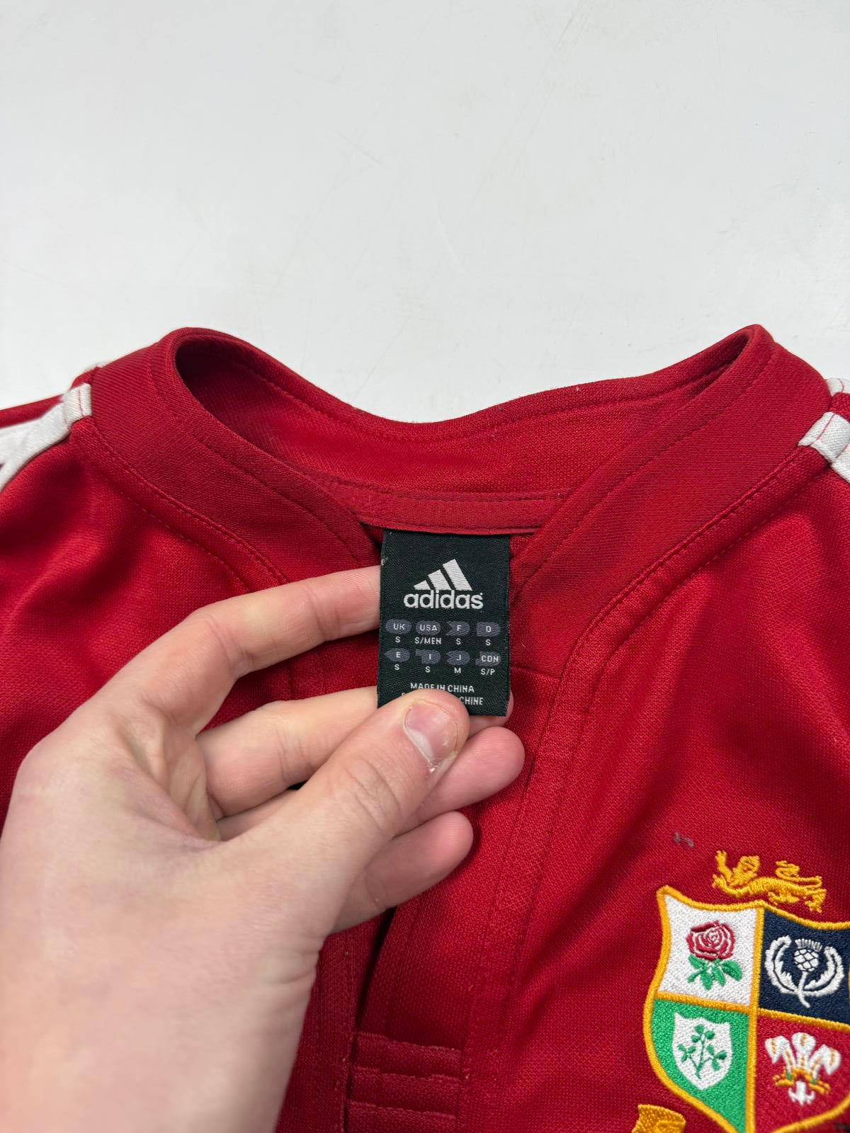 Vintage British & Irish Lions tour Adidas rugby union shirt (S)