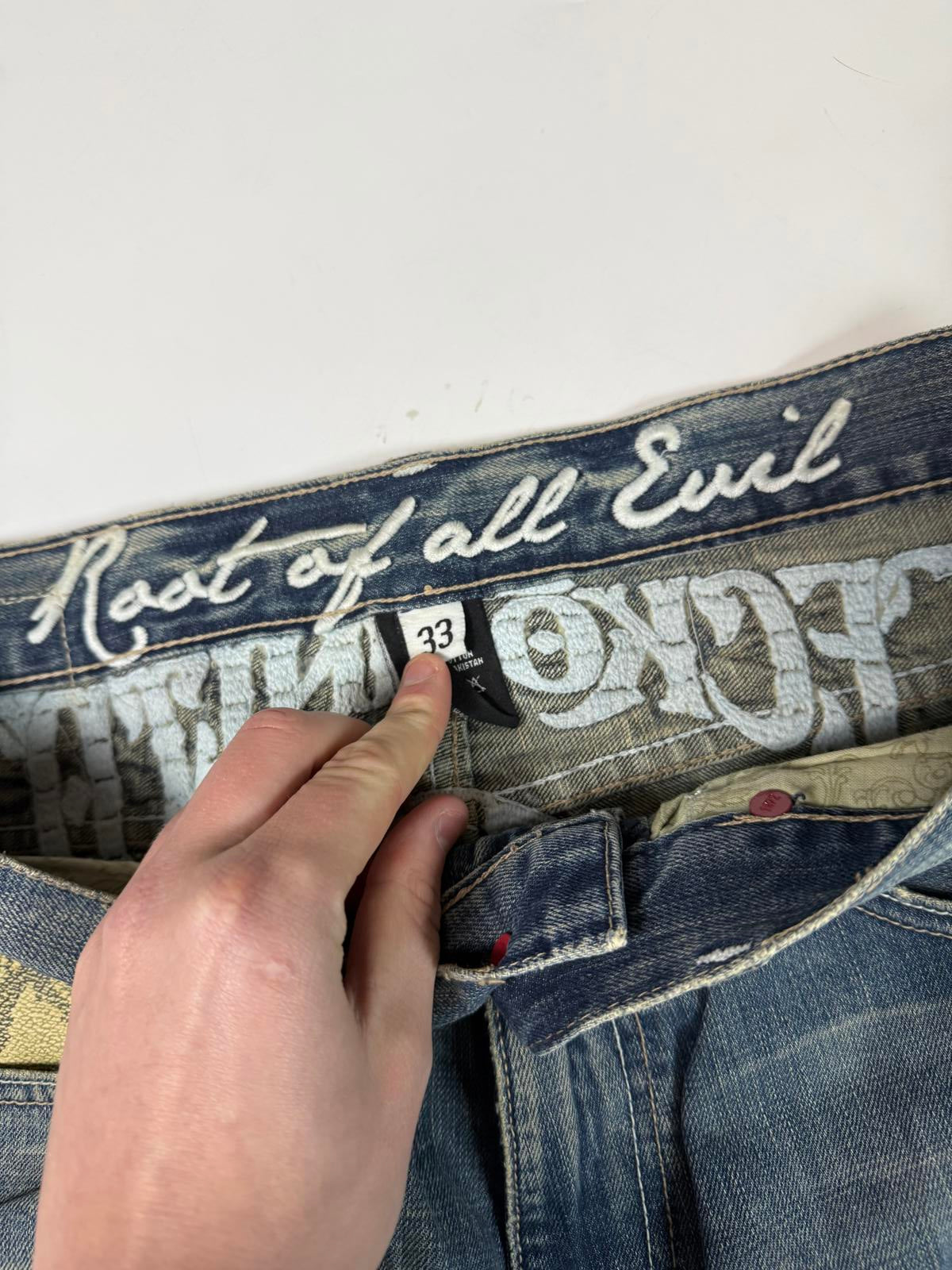 Vintage Ecko Unltd baggy skull hip hop Jeans (W33)