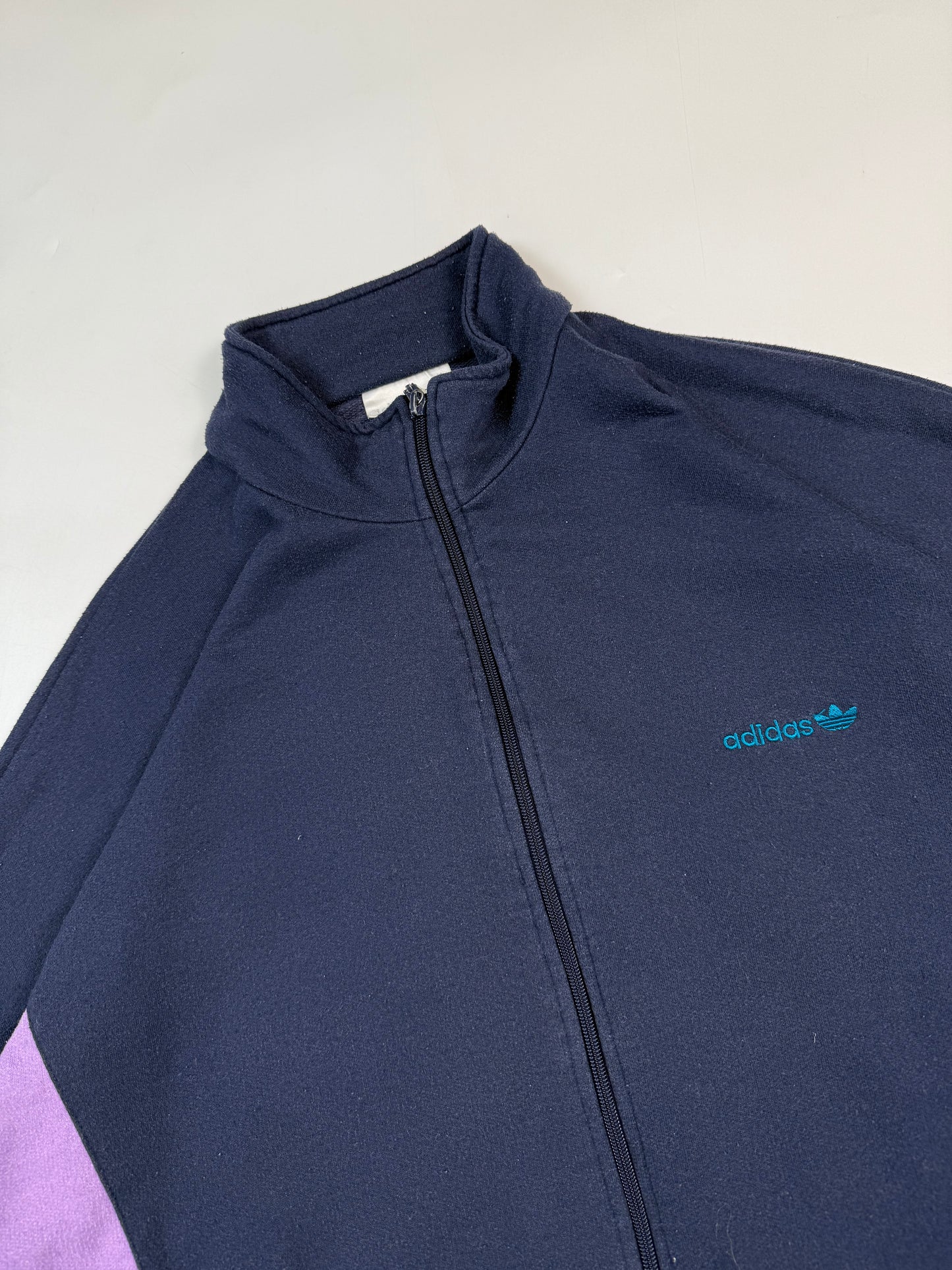 Vintage Adidas colour block full zip sweatshirt (XXL)
