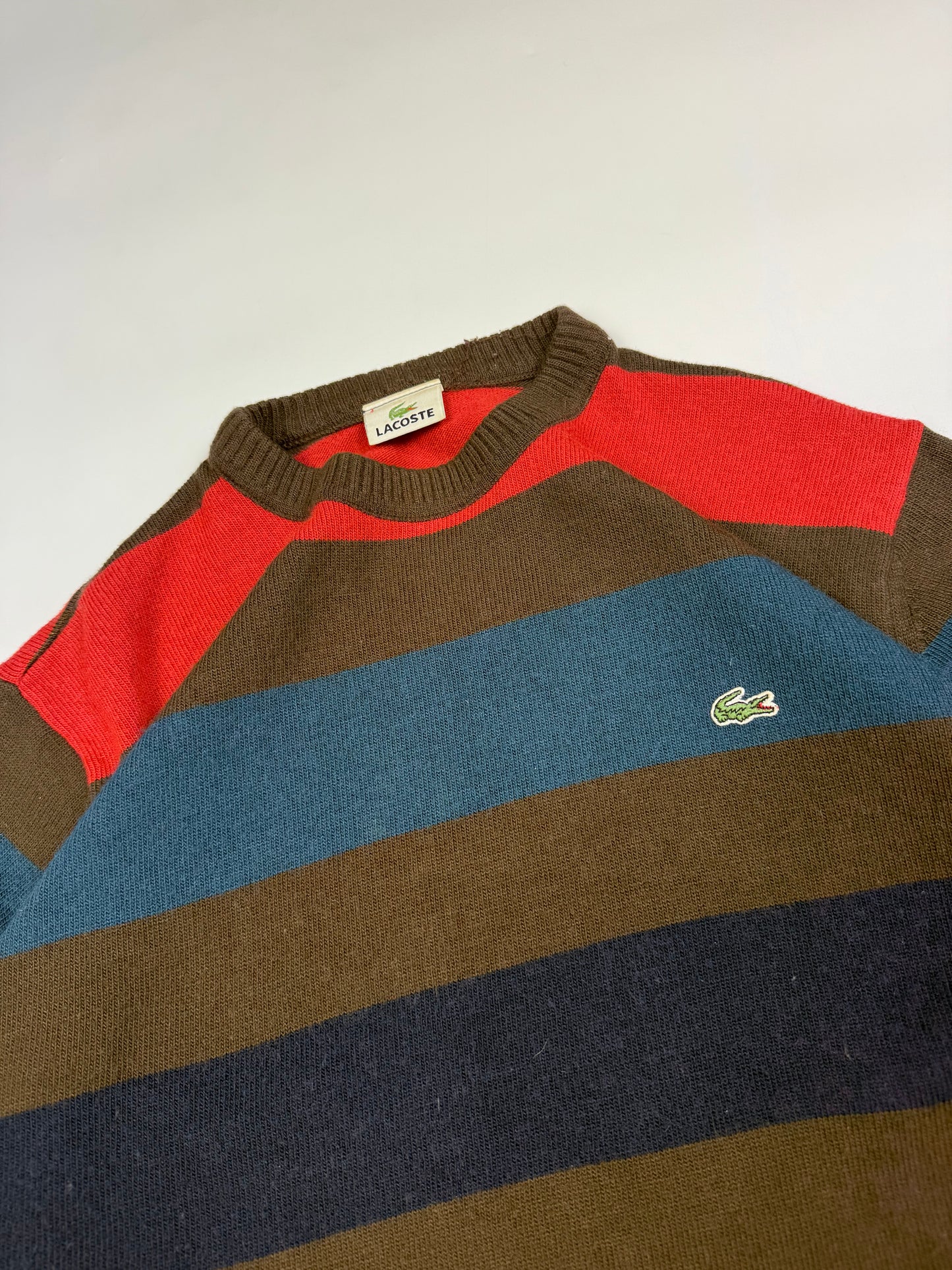 Vintage Lacoste striped wool knit sweater (M)