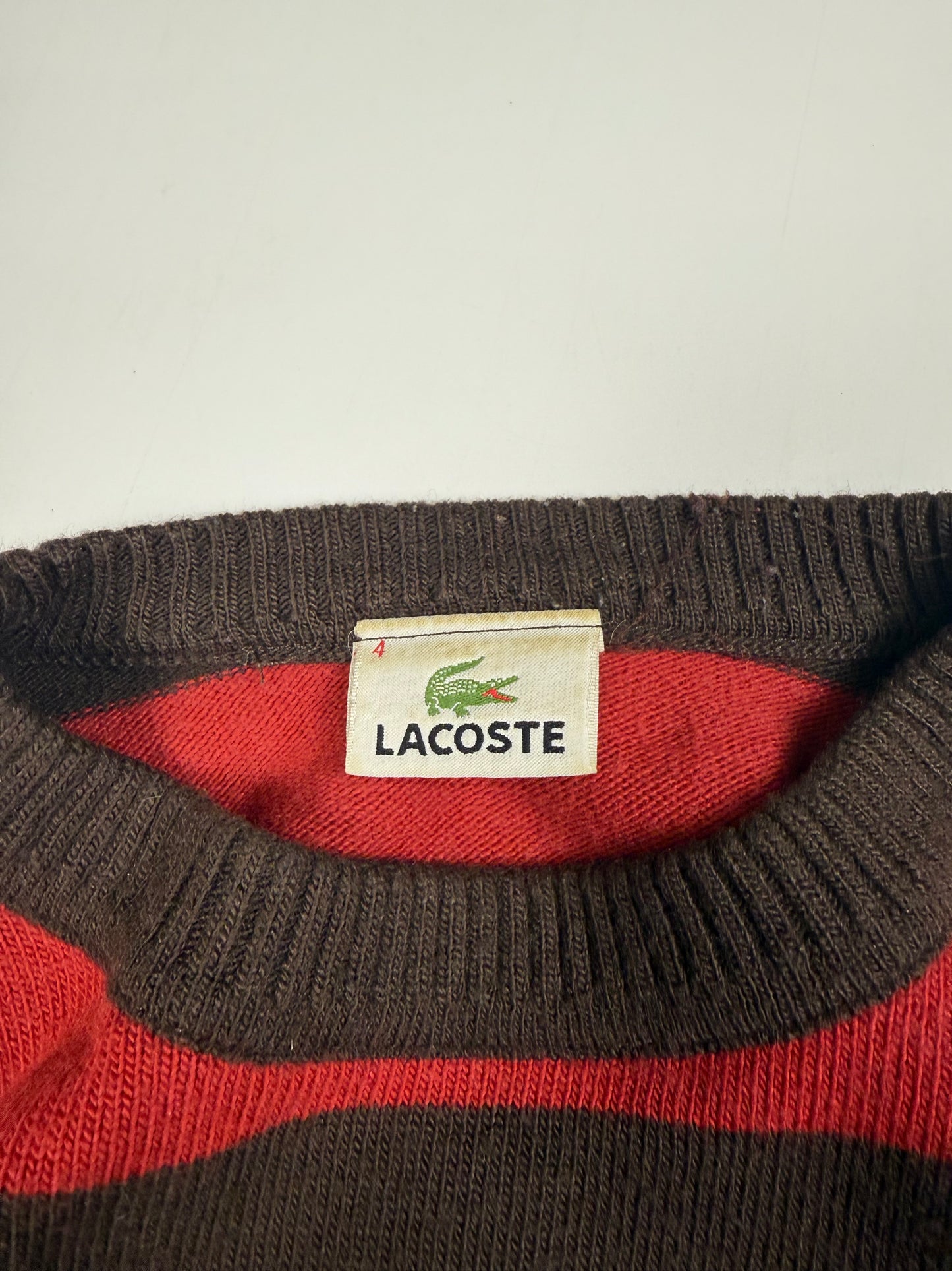 Vintage Lacoste striped wool knit sweater (M)
