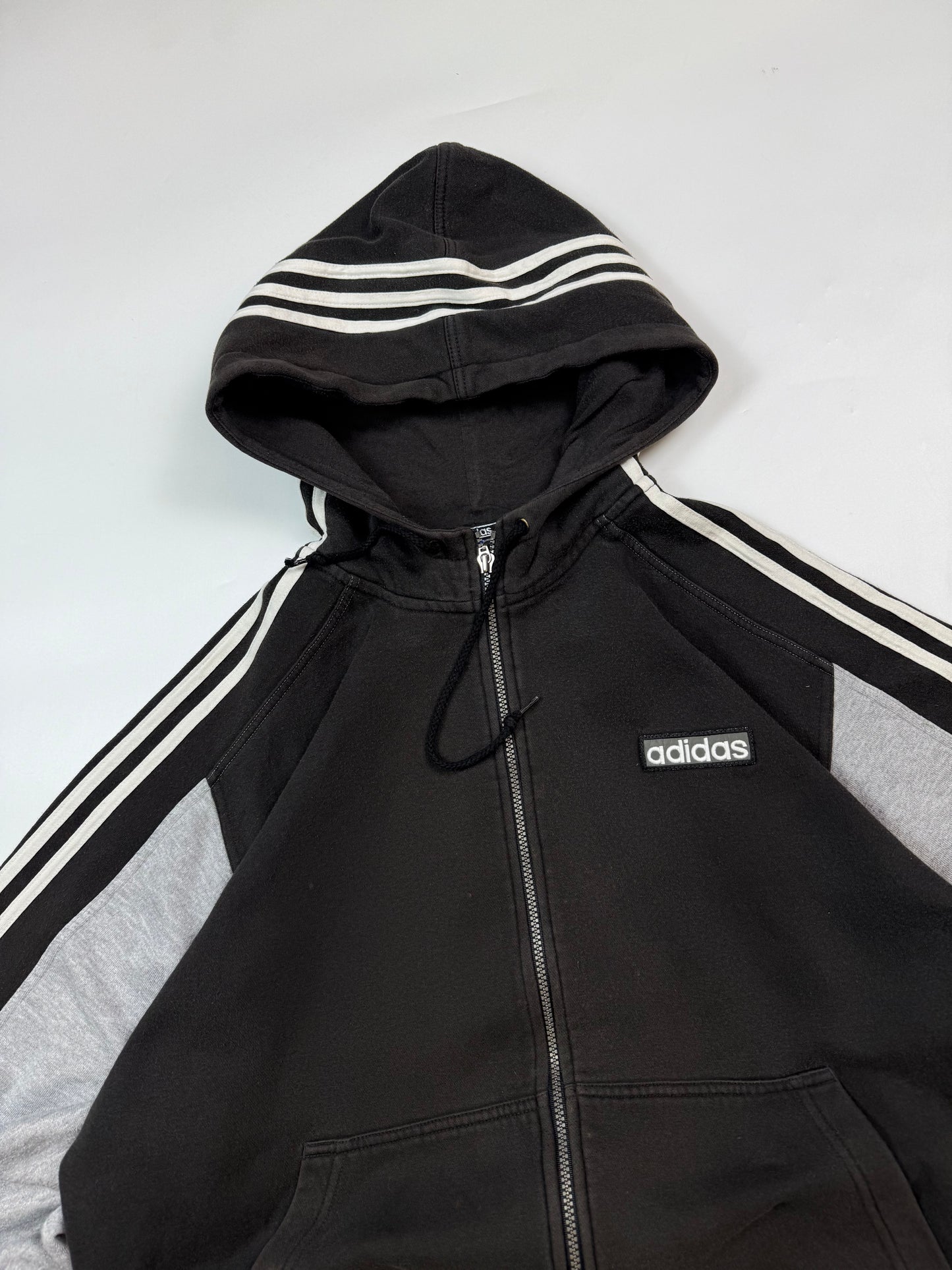 Vintage 90s Adidas originals zip up hoodie (L)