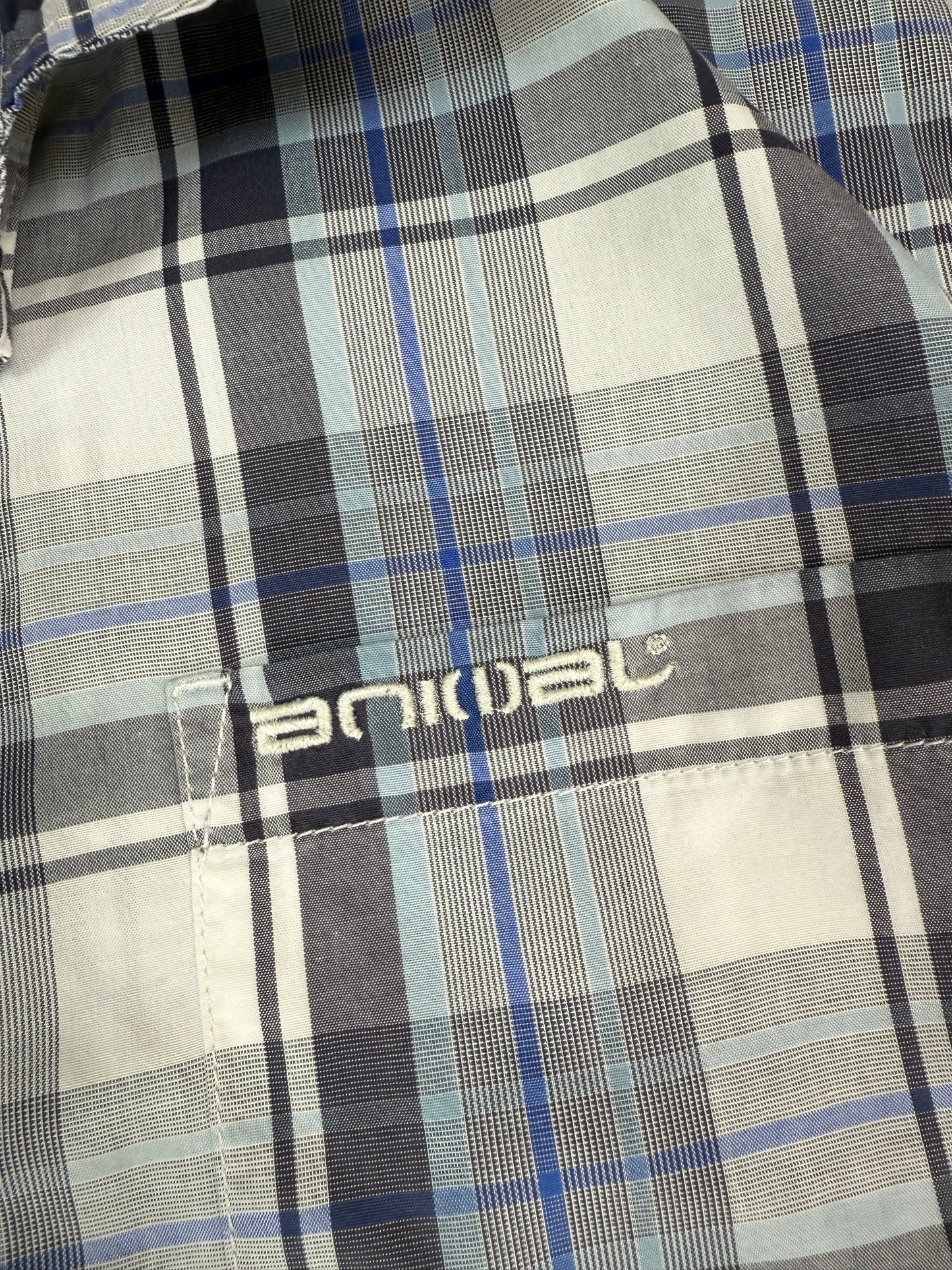 Animal short sleeve checkered shirt (M)