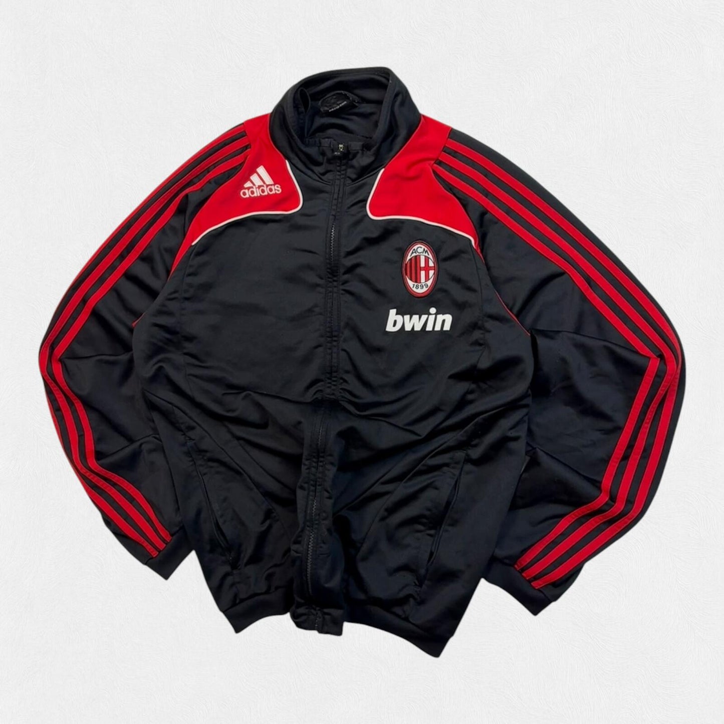 Vintage AC Milan 2008/09 Adidas football Track jacket (M)