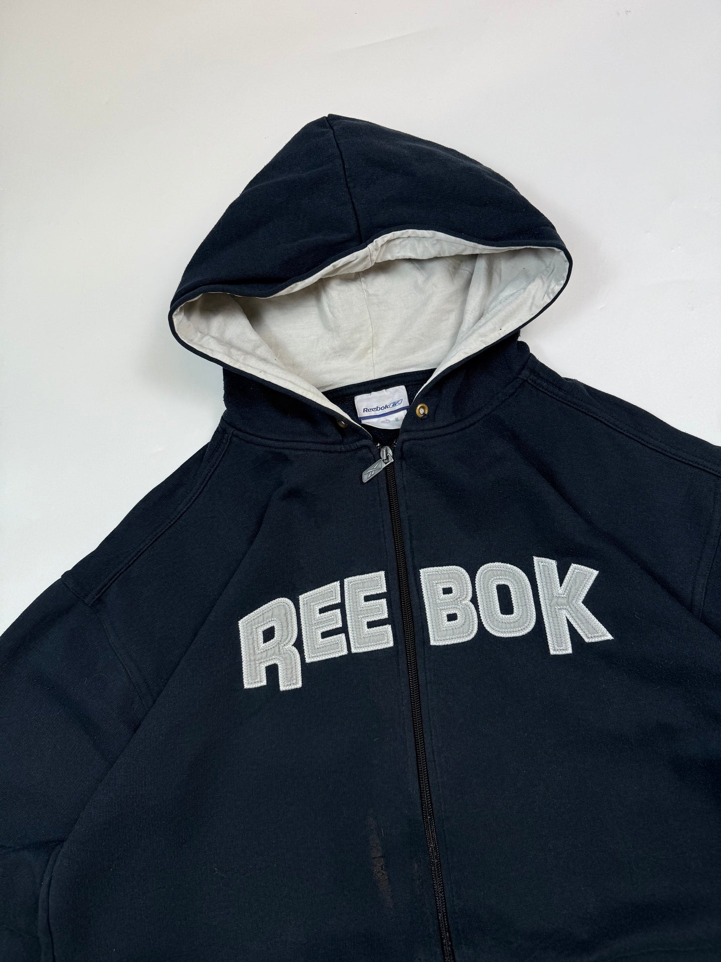 Vintage Reebok spell out full zip hoodie (M)
