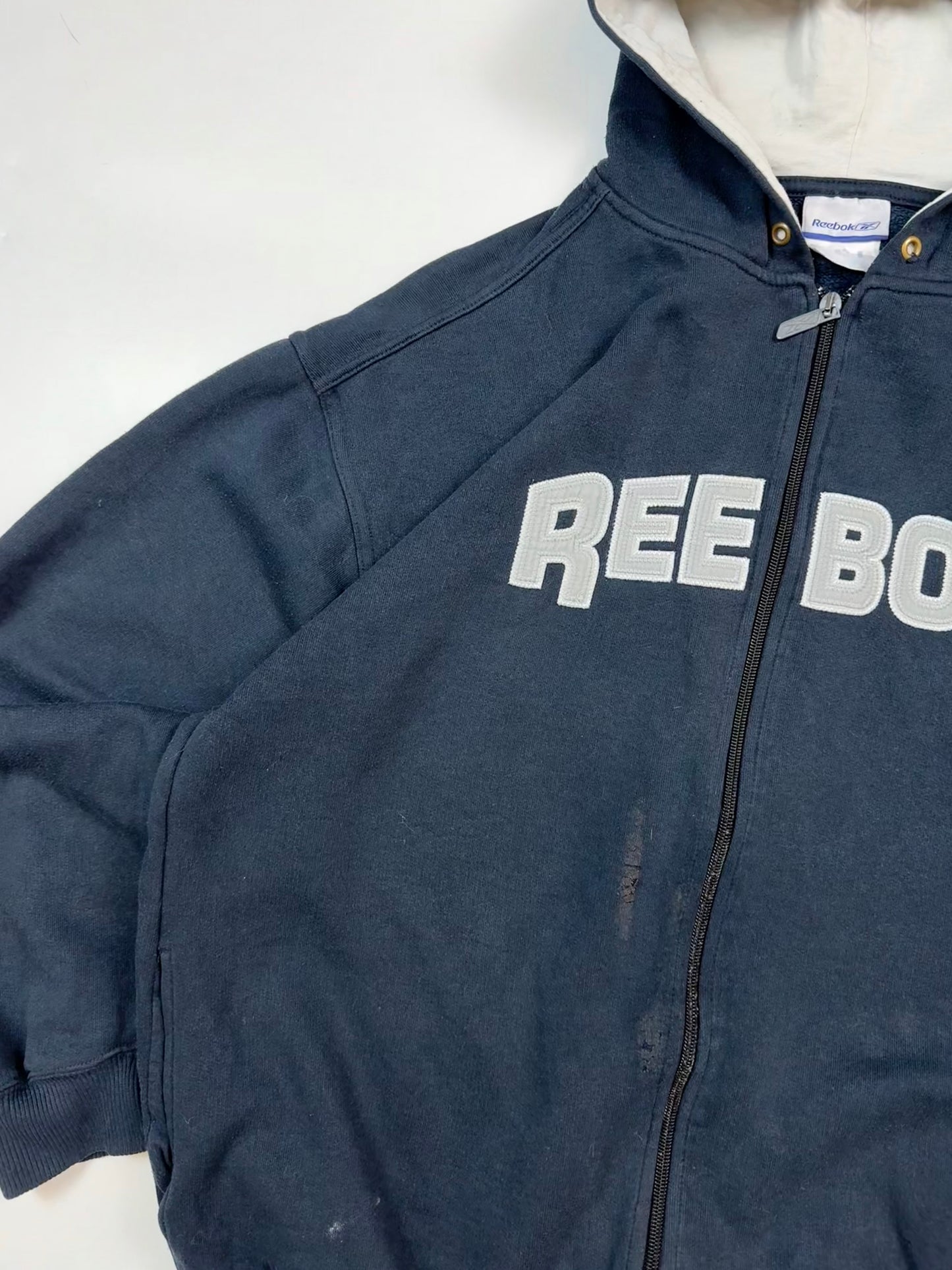 Vintage Reebok spell out full zip hoodie (M)