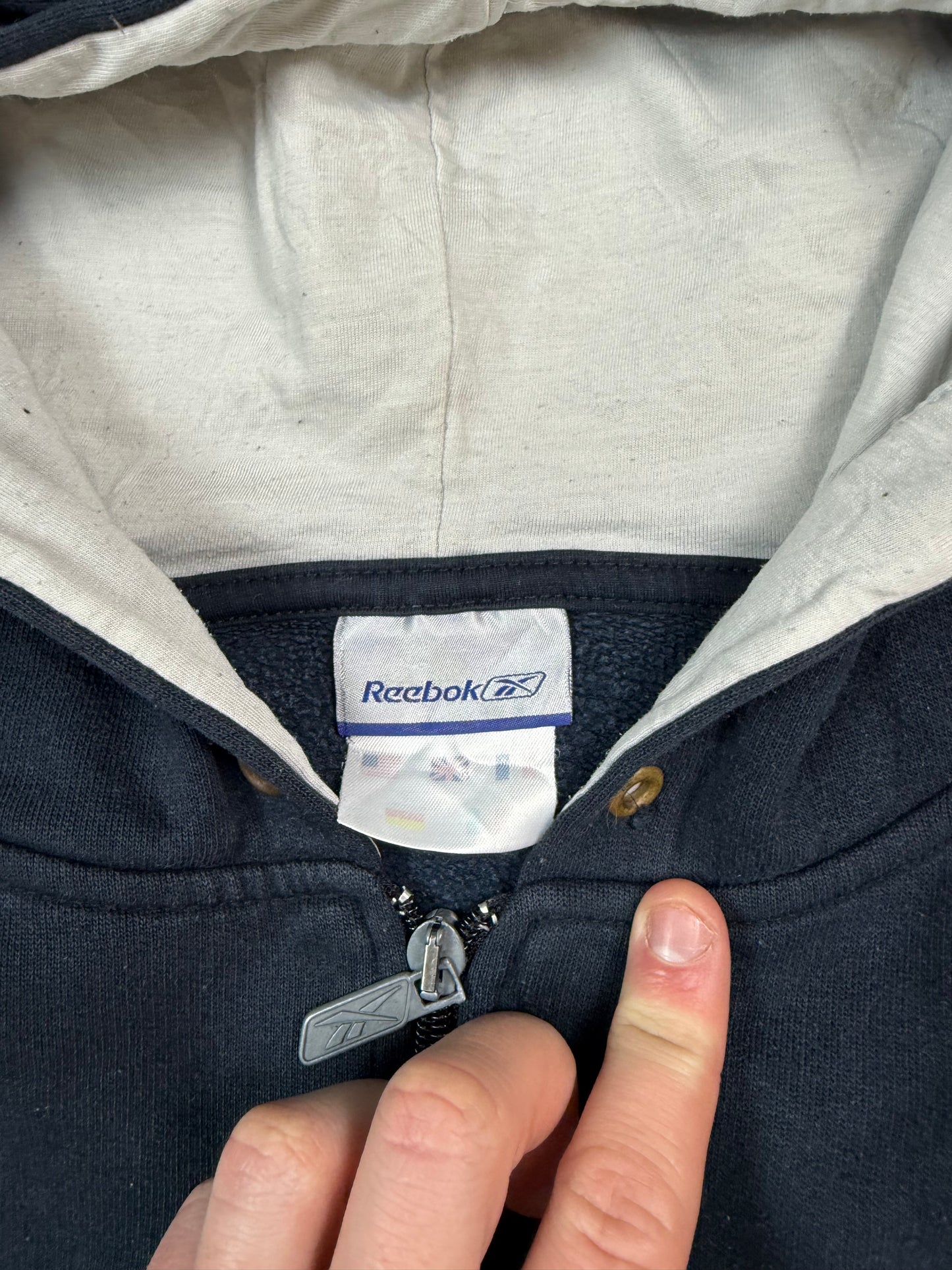 Vintage Reebok spell out full zip hoodie (M)