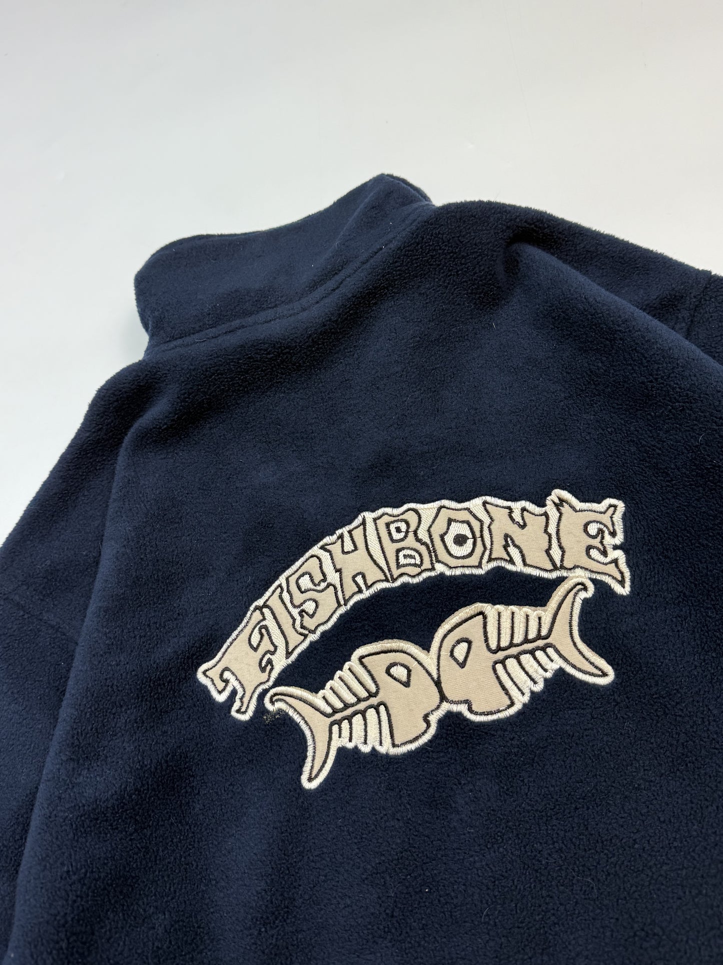 Fishbone quarter zip spell out fleece (M)