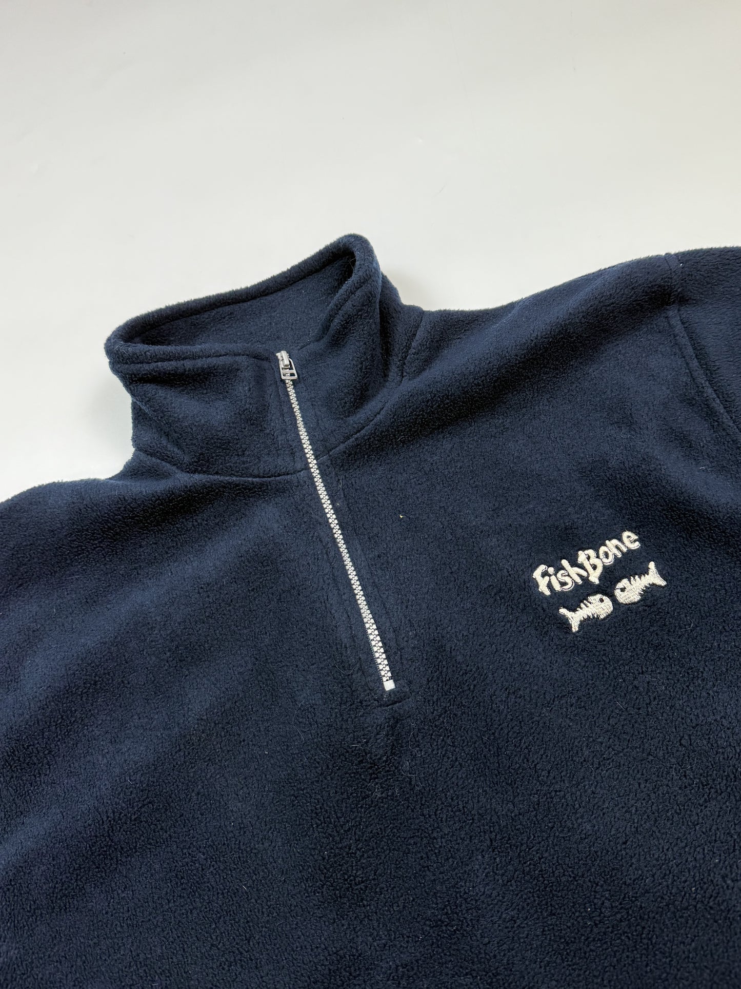 Fishbone quarter zip spell out fleece (M)