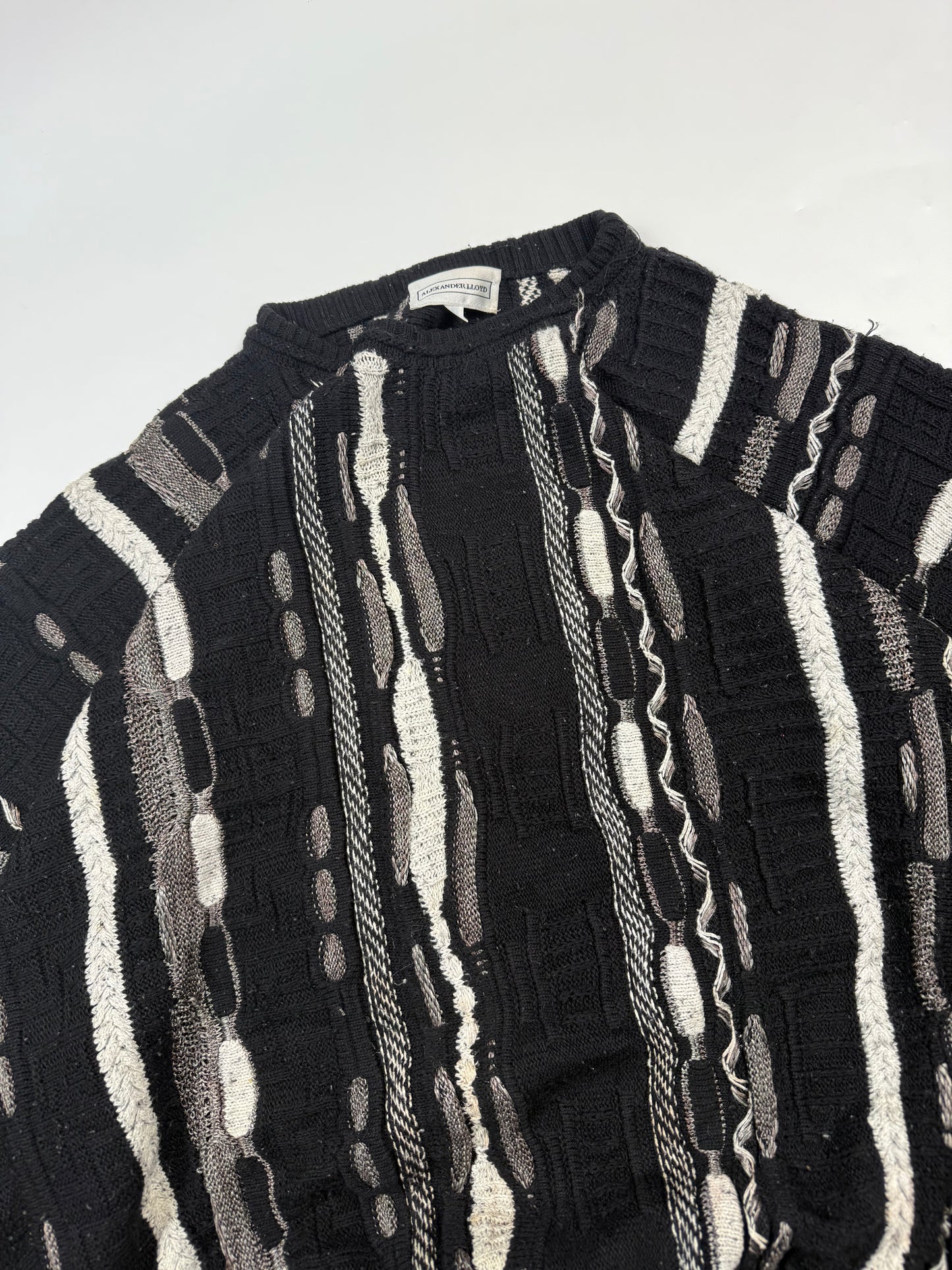 Vintage Coogi style abstract knit sweater (XXL)