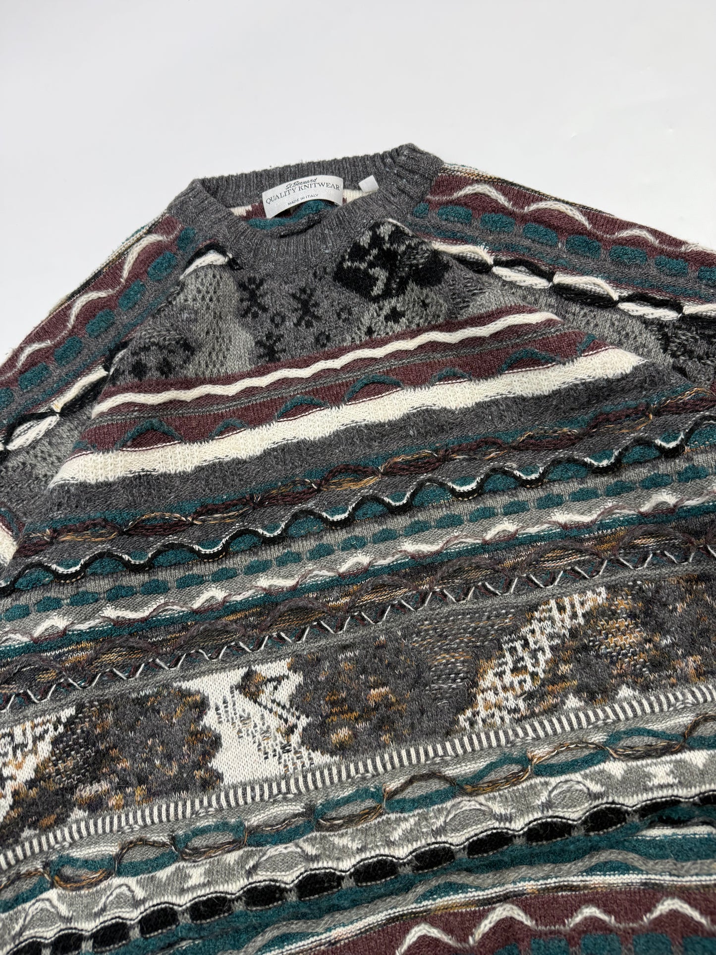 Vintage Coogi style abstract knit sweater (XL)