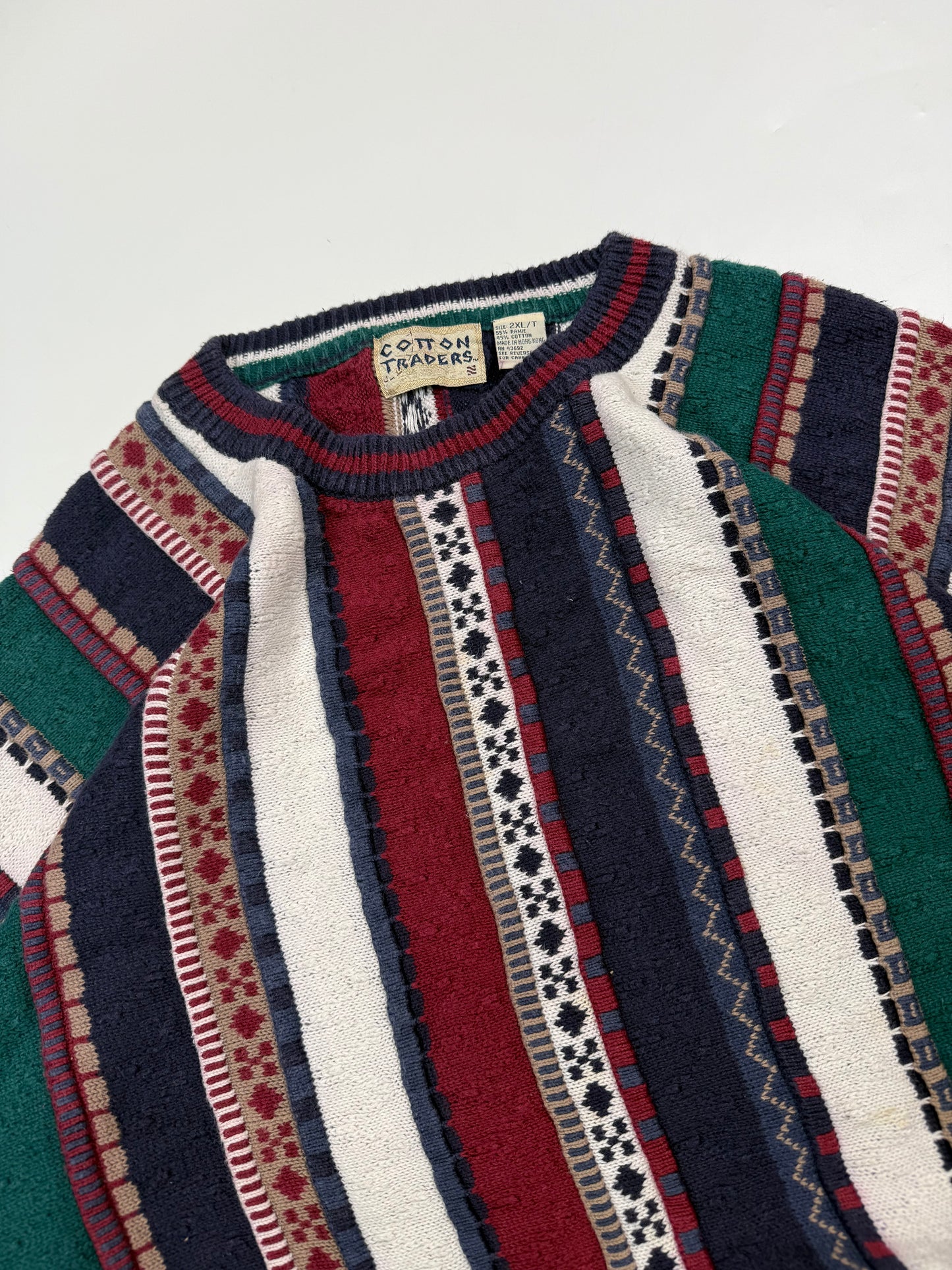 Vintage 90s Cotton Traders coogi style abstract knit (XXL)