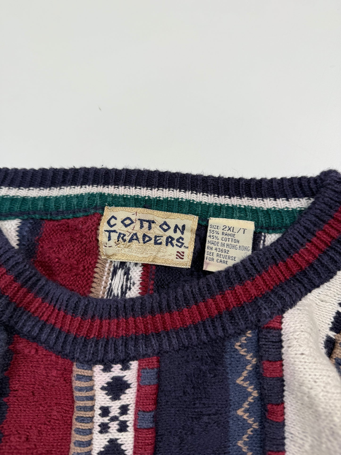 Vintage 90s Cotton Traders coogi style abstract knit (XXL)
