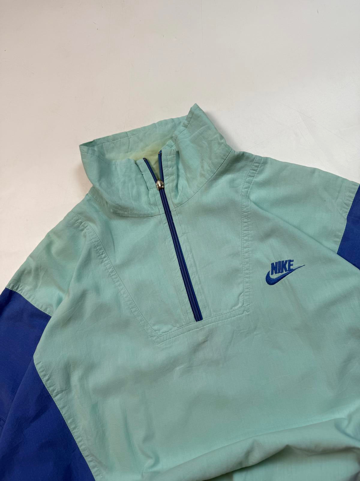 Vintage 80s Nike colour block 1/4 zip sweatshirt (L)