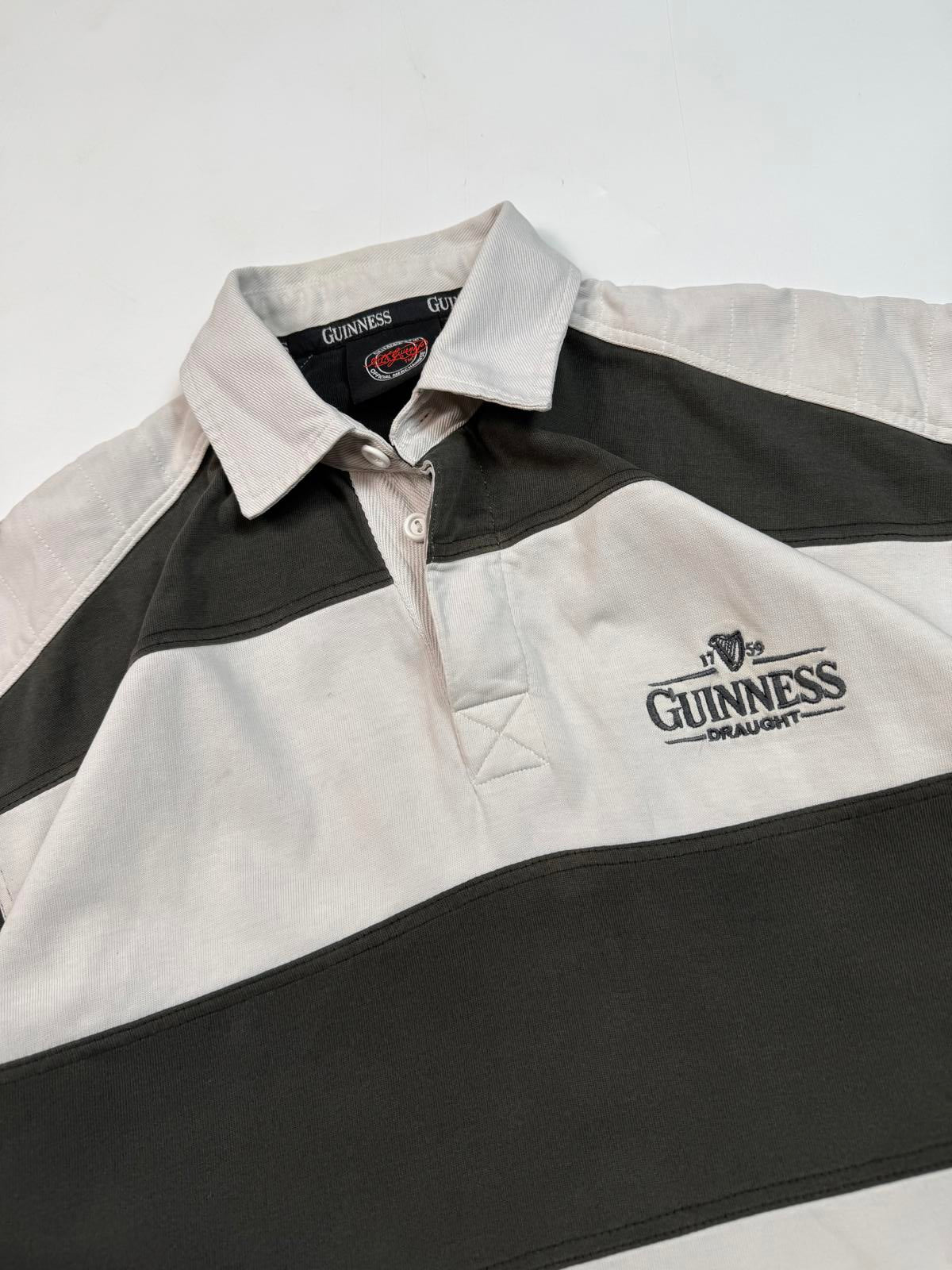 Vintage Y2K Guinness striped rugby shirt (L)