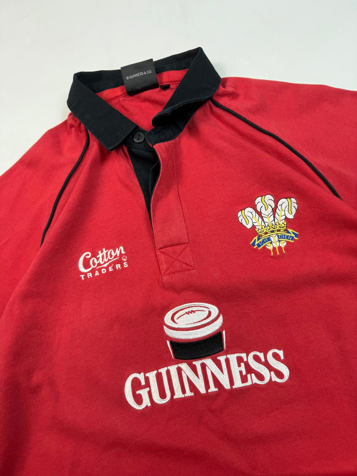 Vintage Wales Guinness Cotton Traders rugby shirt (XL)