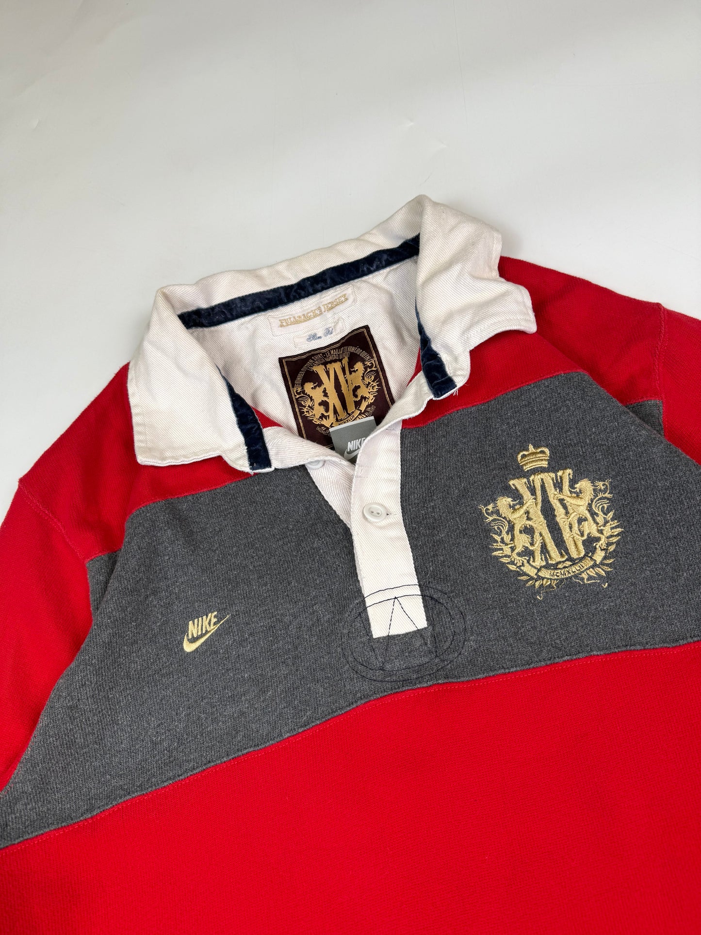 Vintage Nike striped rugby polo shirt (XL)