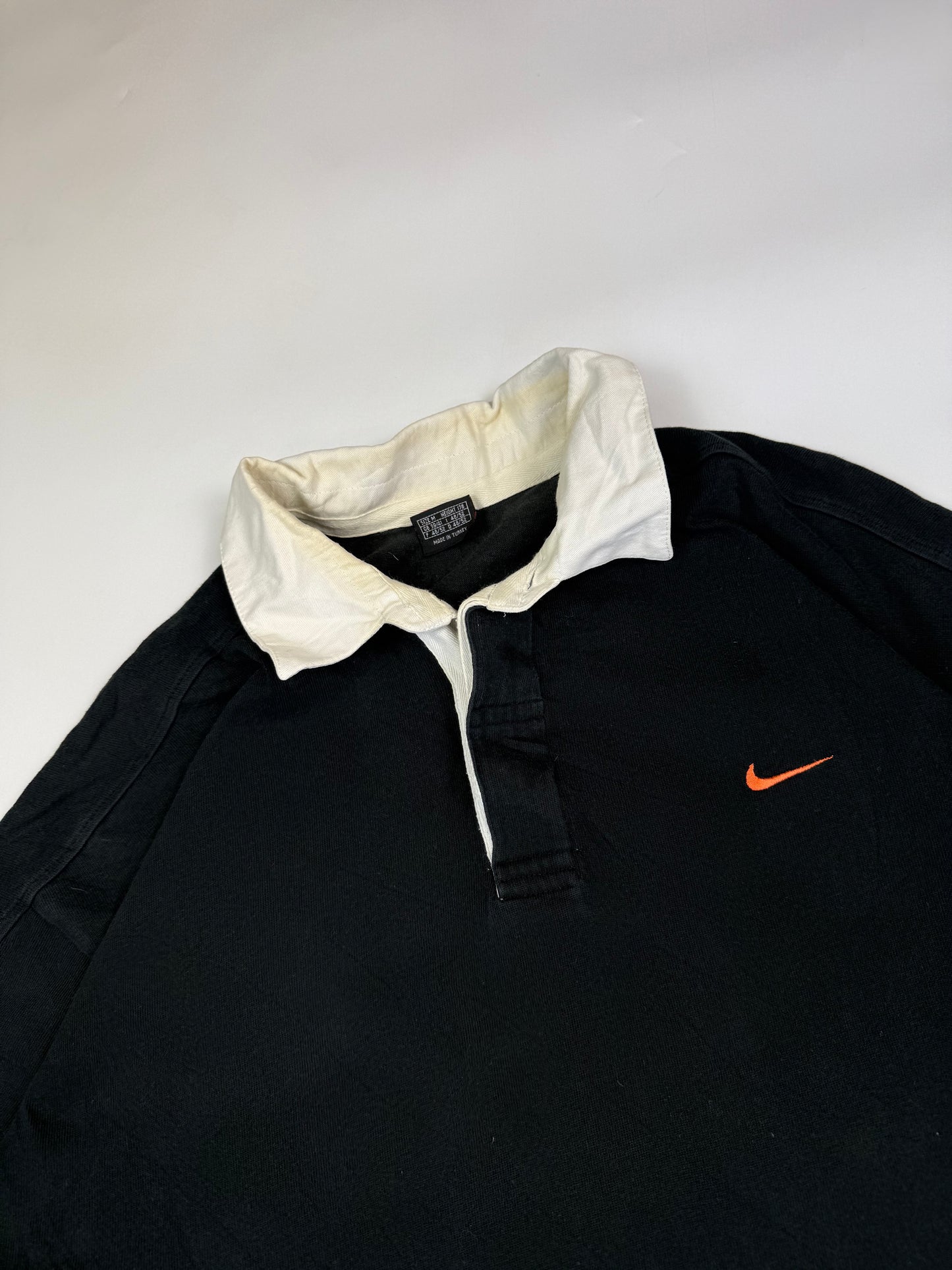 Vintage 90s Nike mini swoosh rugby polo (M)