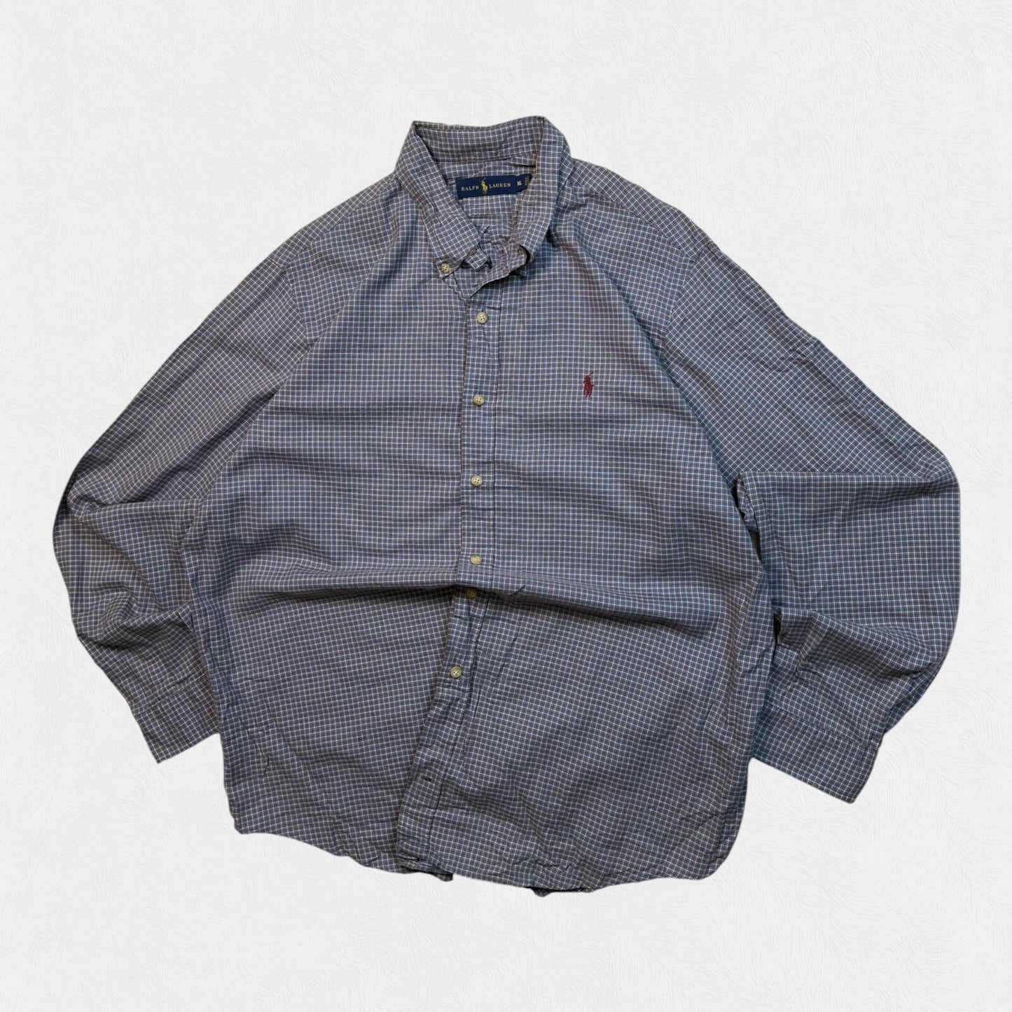 Polo Ralph Lauren checkered grandad button up shirt (XL)