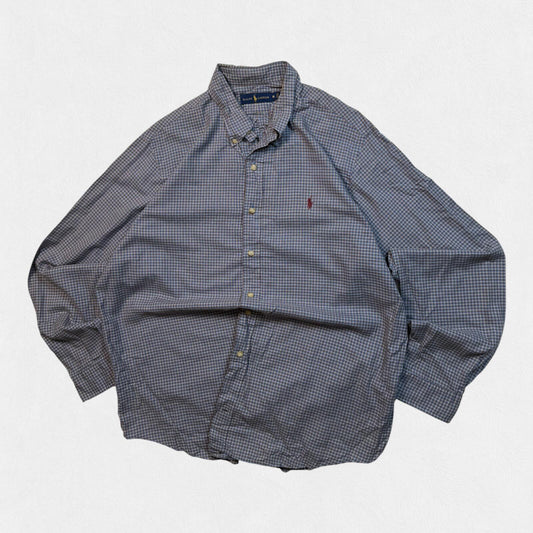 Polo Ralph Lauren checkered grandad button up shirt (XL)