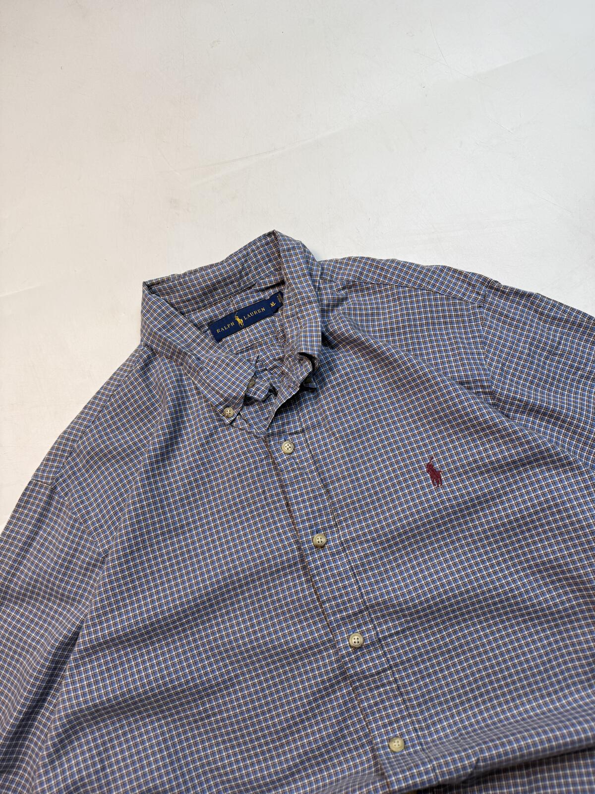 Polo Ralph Lauren checkered grandad button up shirt (XL)