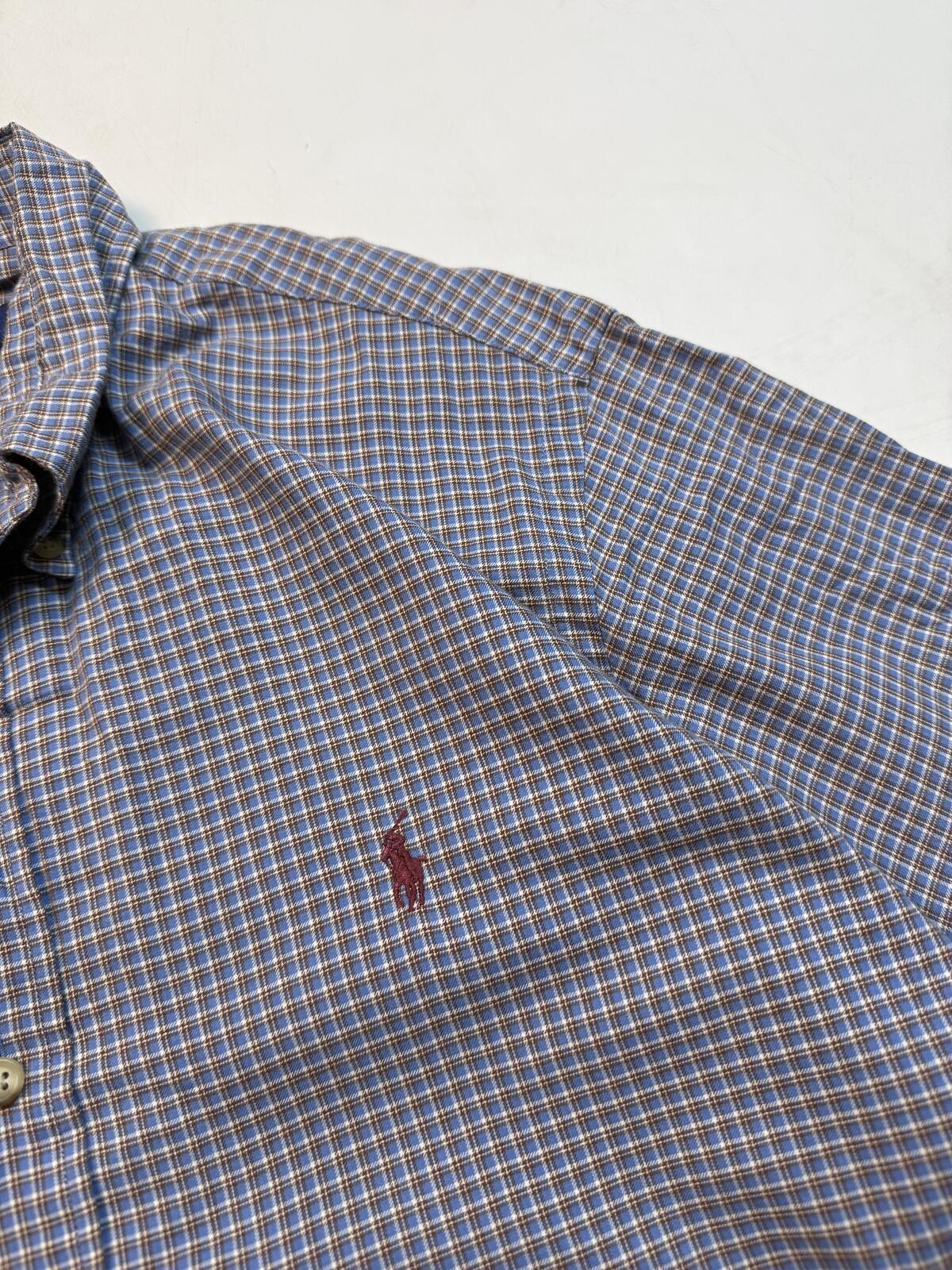 Polo Ralph Lauren checkered grandad button up shirt (XL)