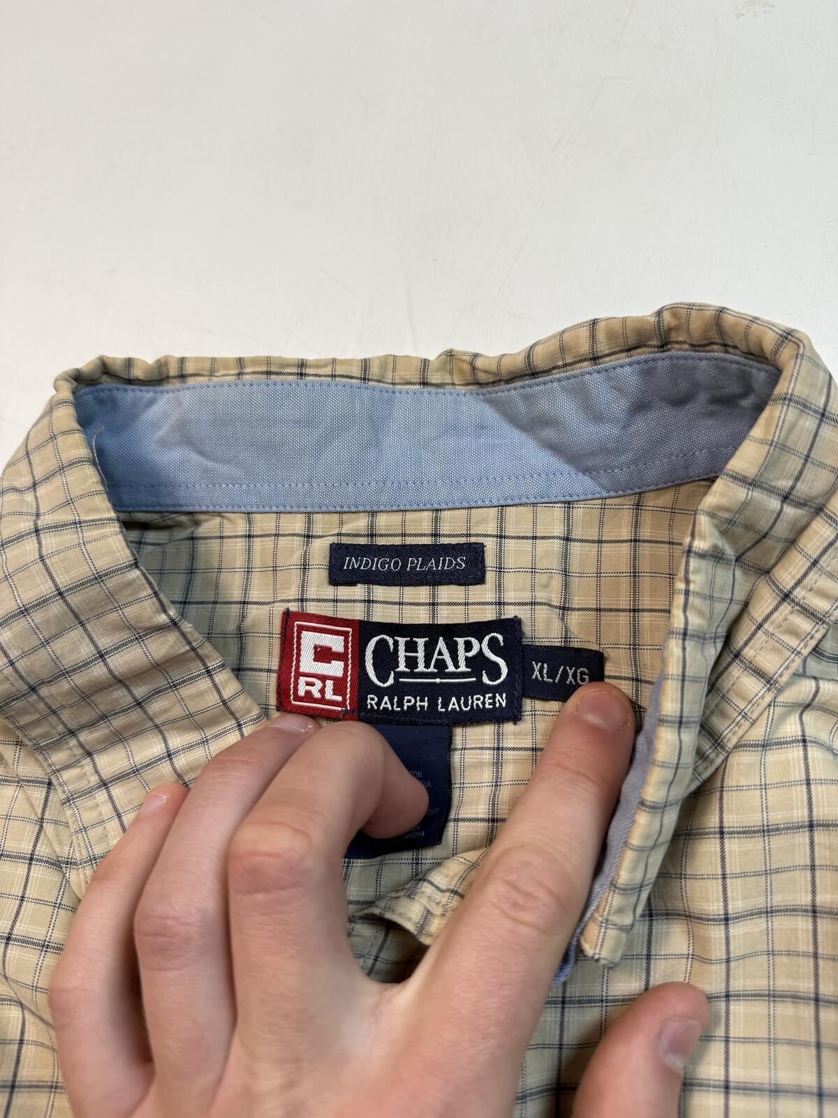 Vintage 90s Chaps Ralph Lauren checkered button up shirt (XL)