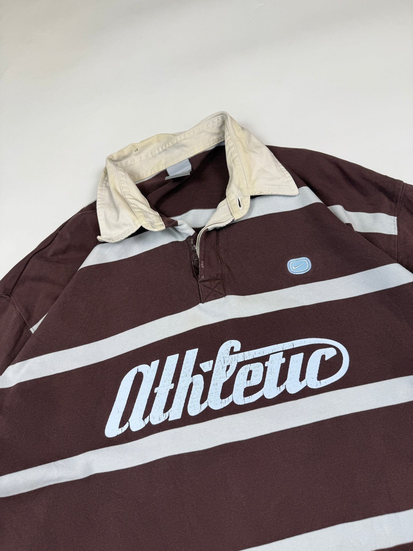 Vintage Nike athletic striped rugby polo (XXL)