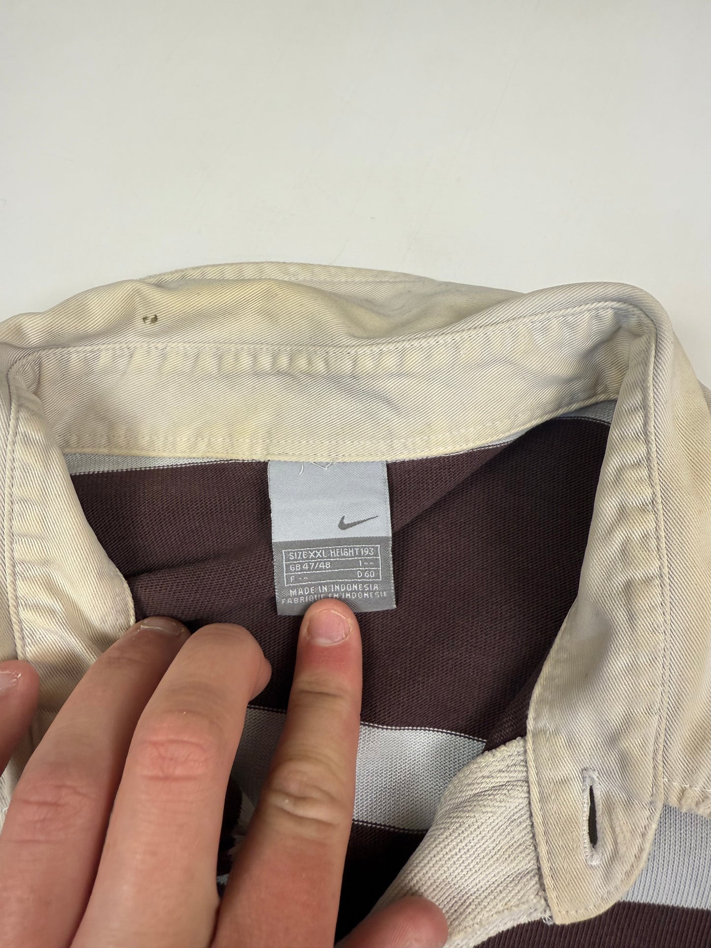 Vintage Nike athletic striped rugby polo (XXL)