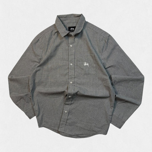 Stussy checkered button up shirt (S)