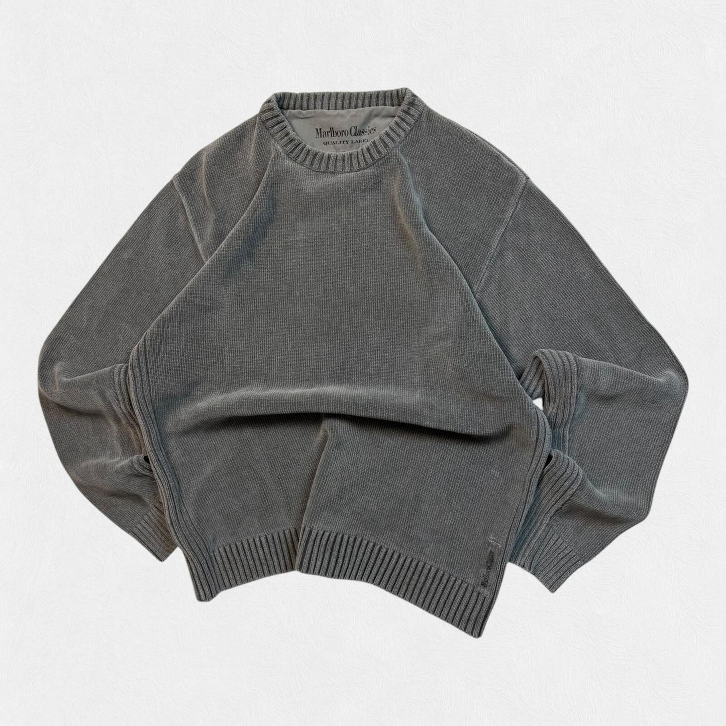 Marlboro classics washed chunky knit sweater (XXL)