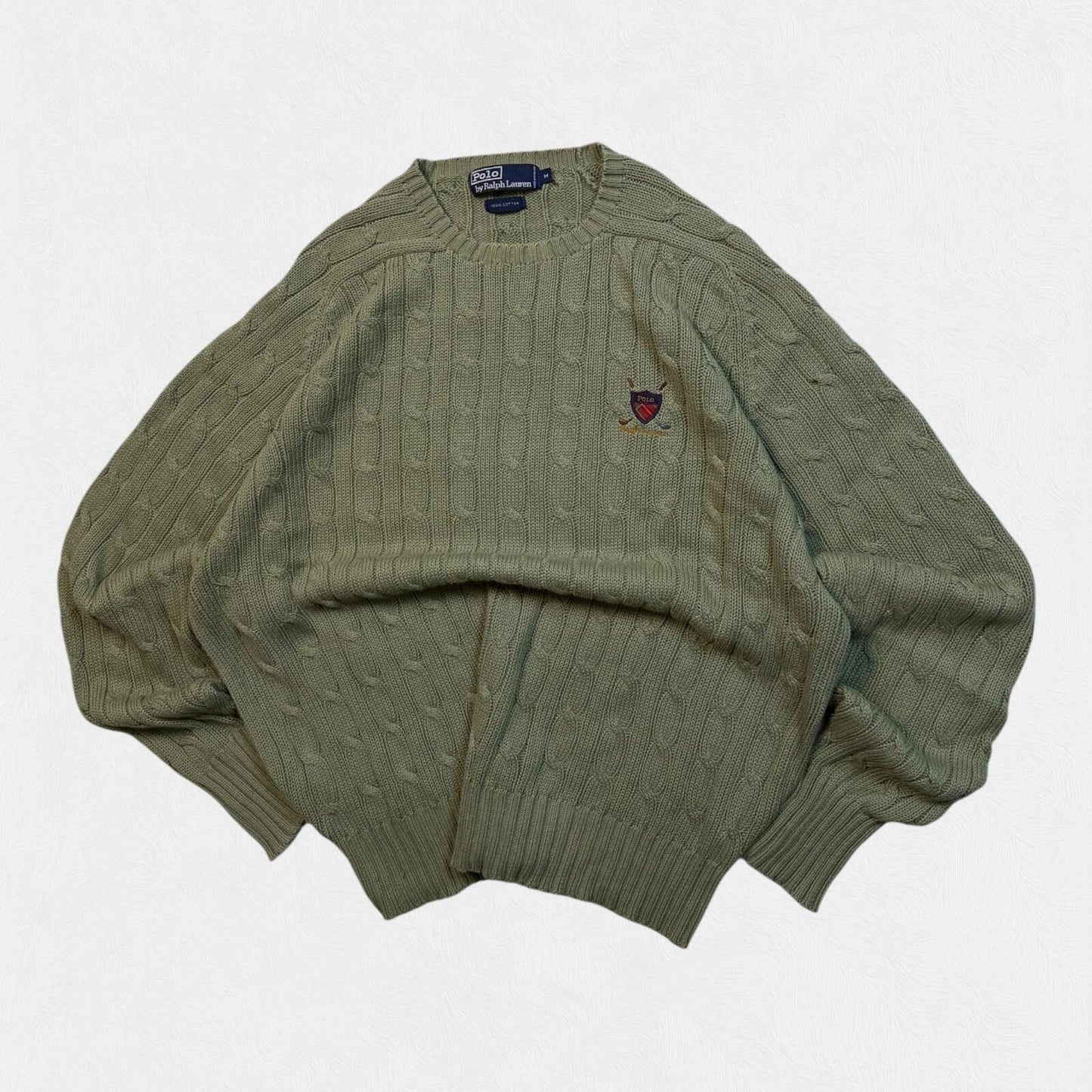 Vintage 90s Polo Ralph Lauren golf cable knit sweater (M)