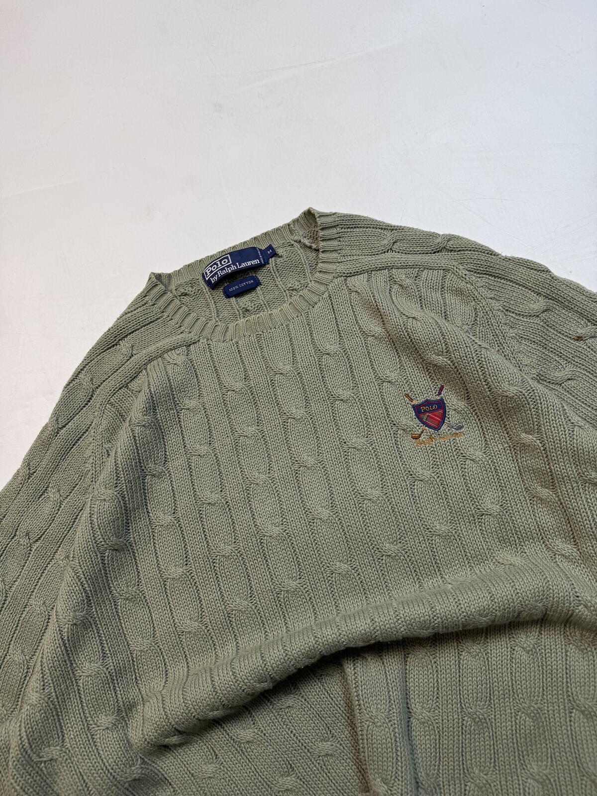 Vintage 90s Polo Ralph Lauren golf cable knit sweater (M)