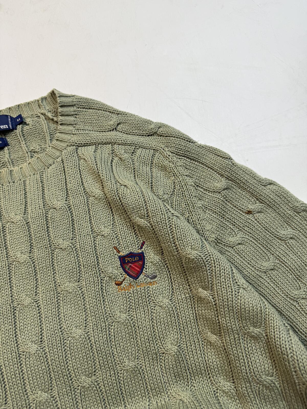 Vintage 90s Polo Ralph Lauren golf cable knit sweater (M)