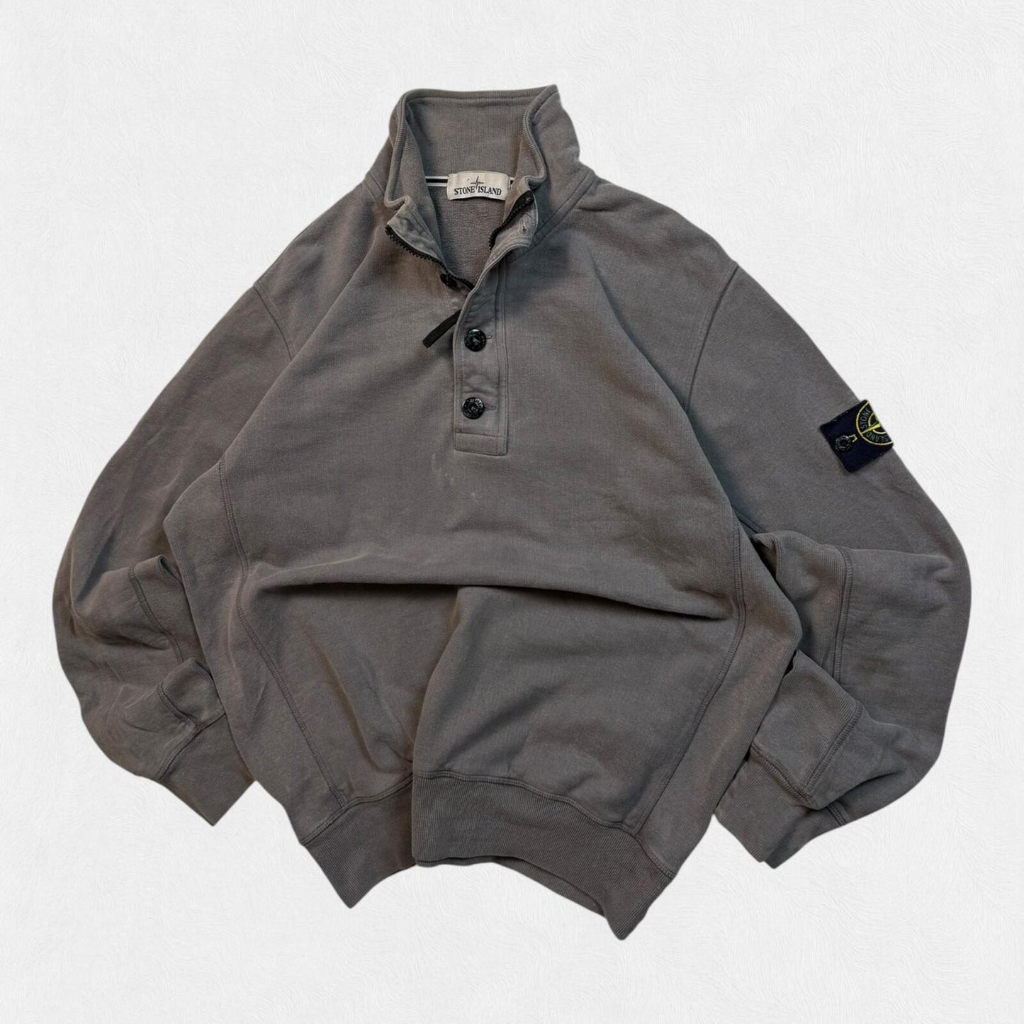 Stone Island AW14 Garment dyed quarter zip sweatshirt (XXL)