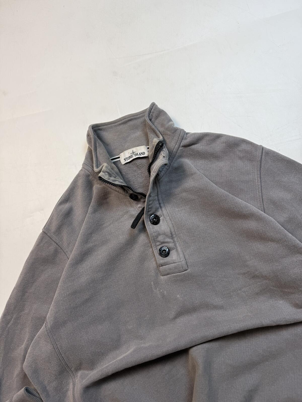 Stone Island AW14 Garment dyed quarter zip sweatshirt (XXL)