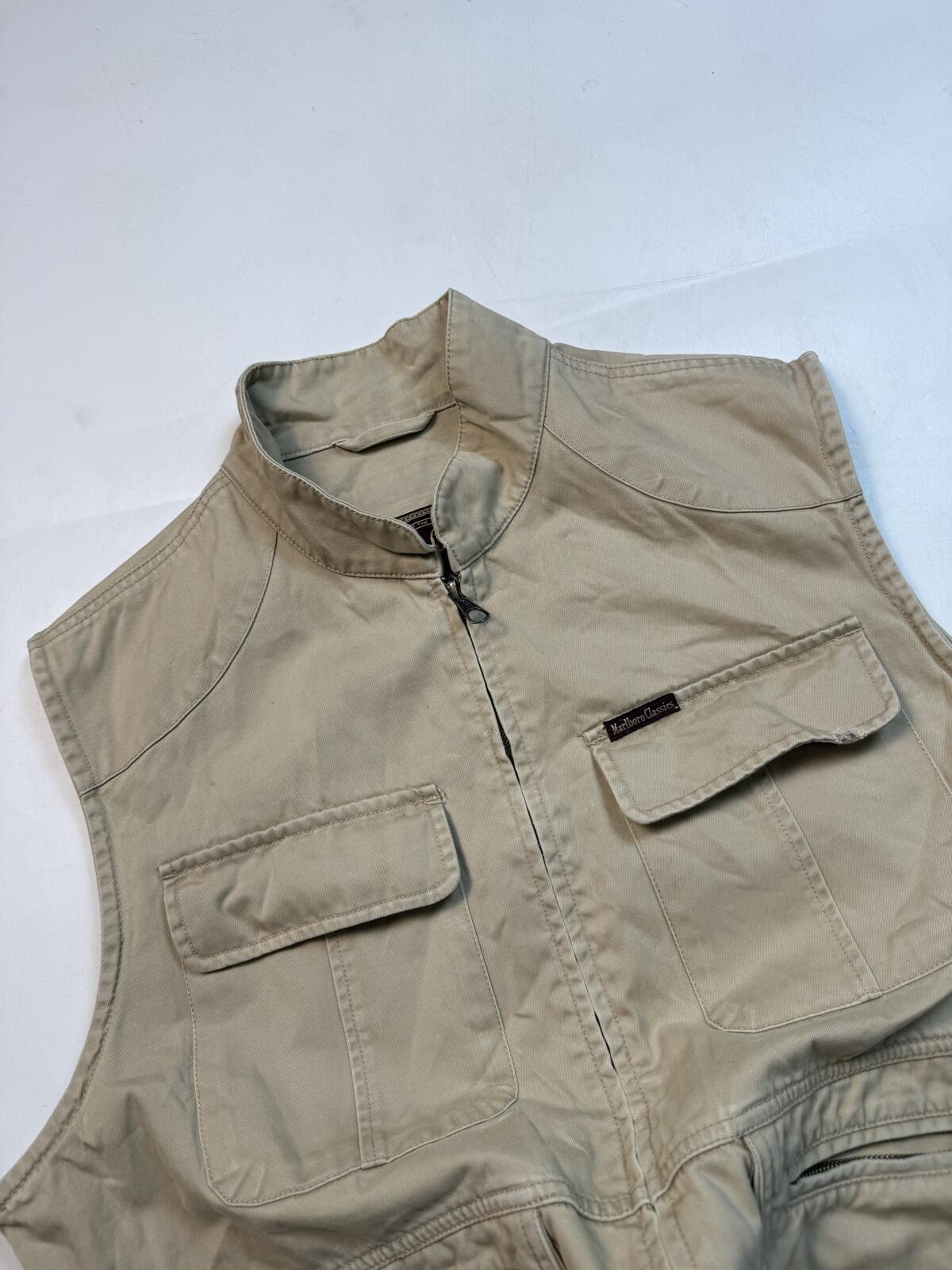 Vintage 90s Marlboro classics utility vest jacket (XL)