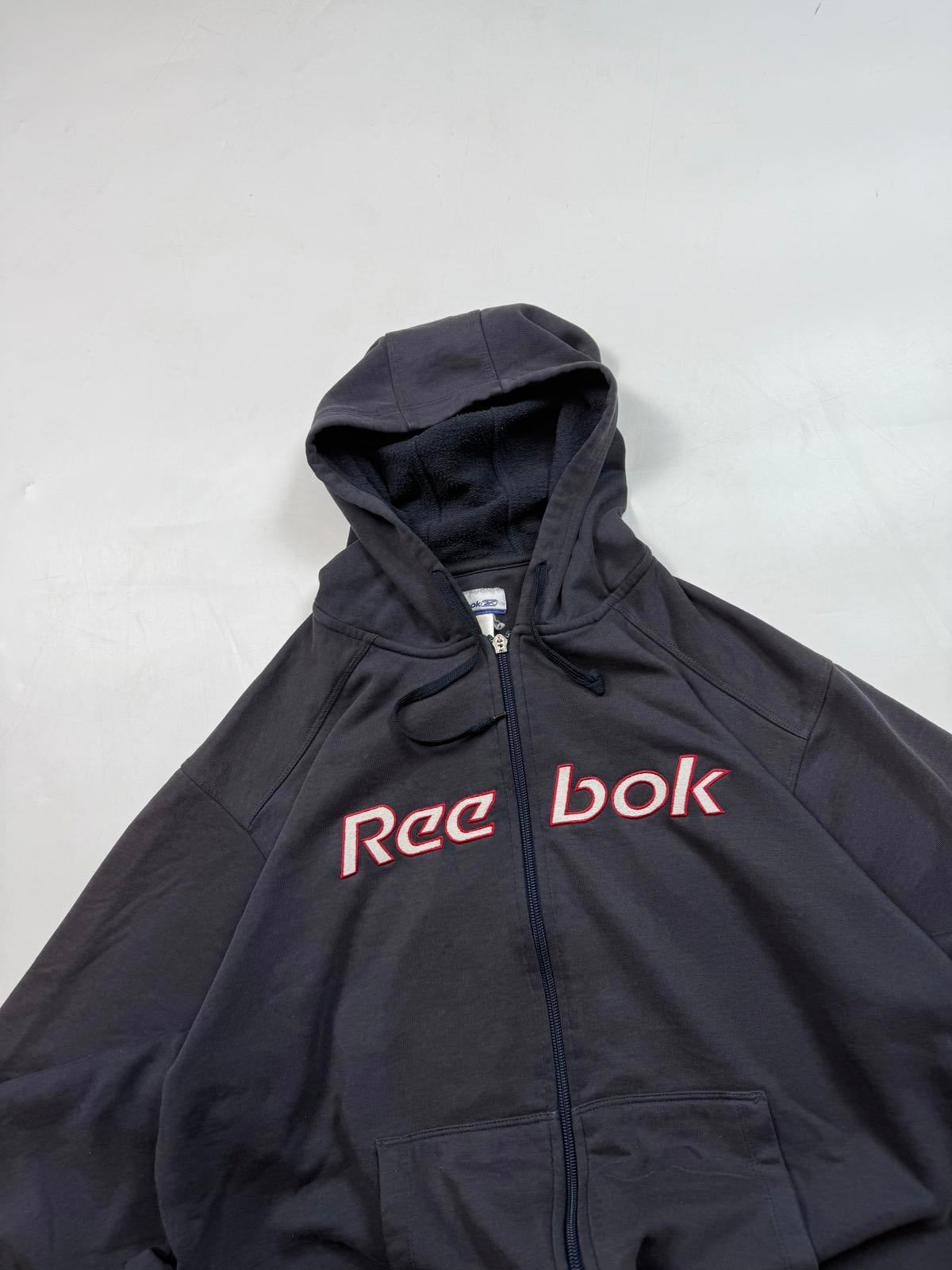 Vintage Reebok spell out full zip hoodie (M)