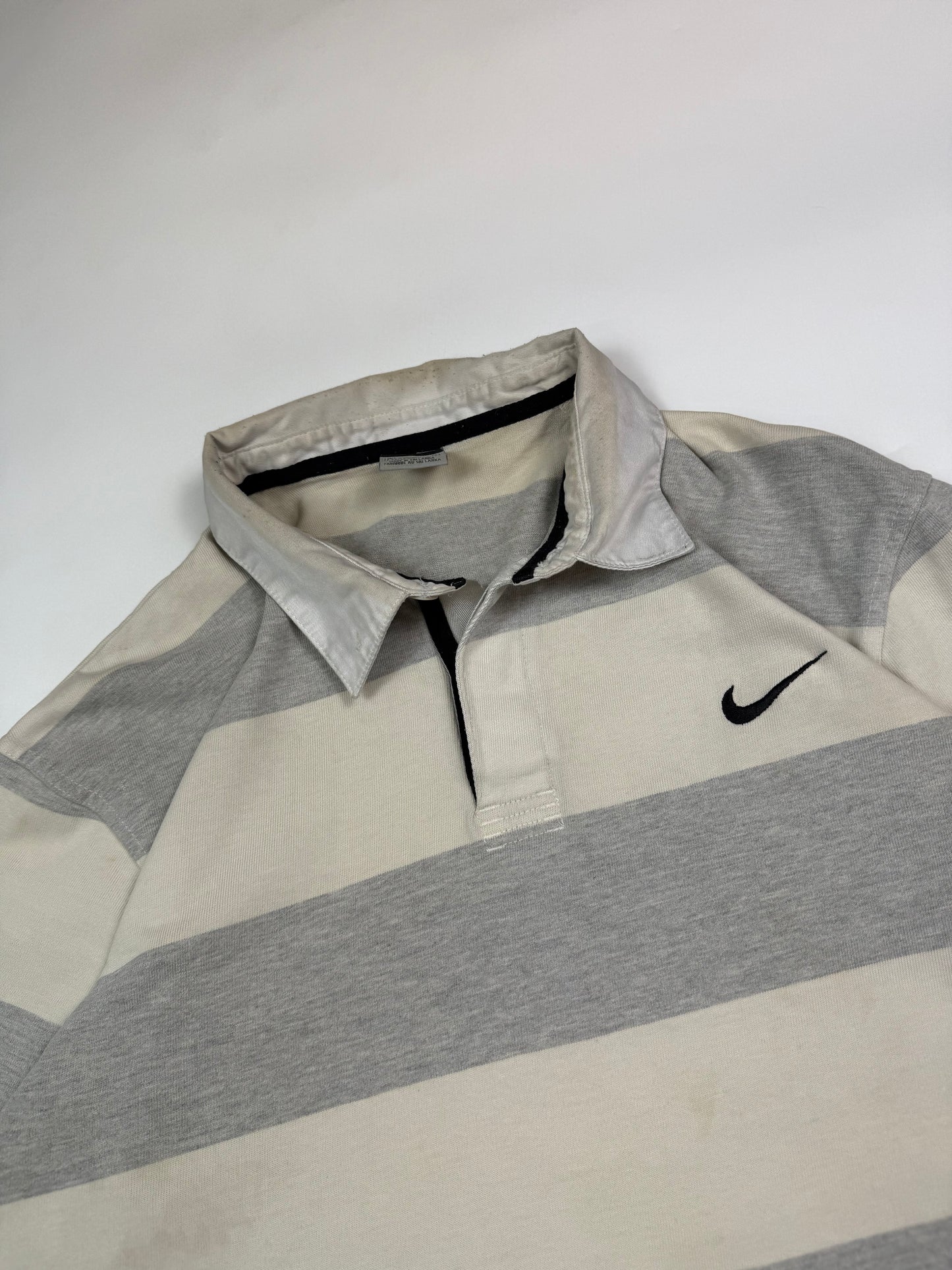 Vintage Nike striped rugby polo shirt (L)