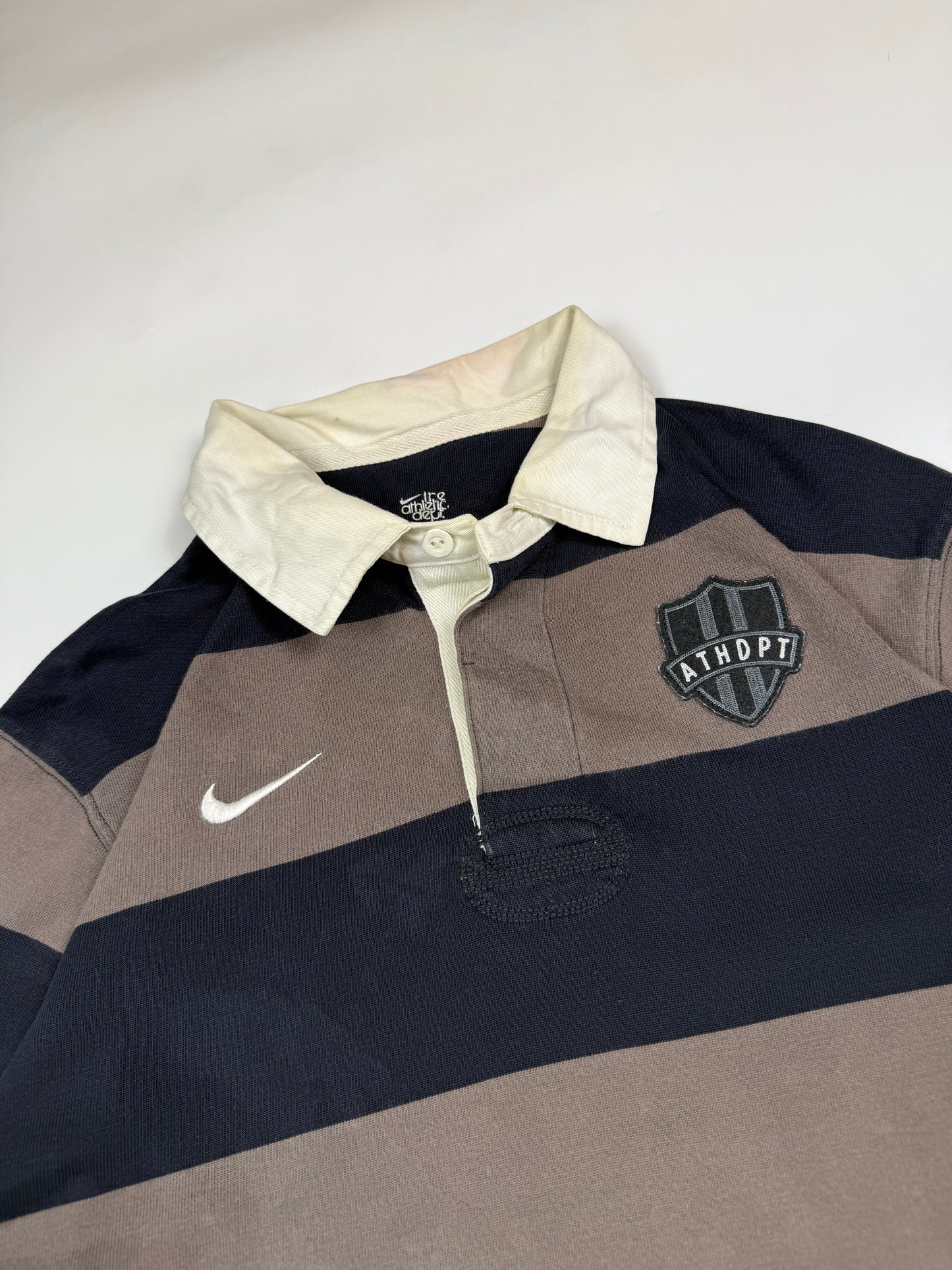 Vintage Nike athletic dept striped rugby polo (XL)