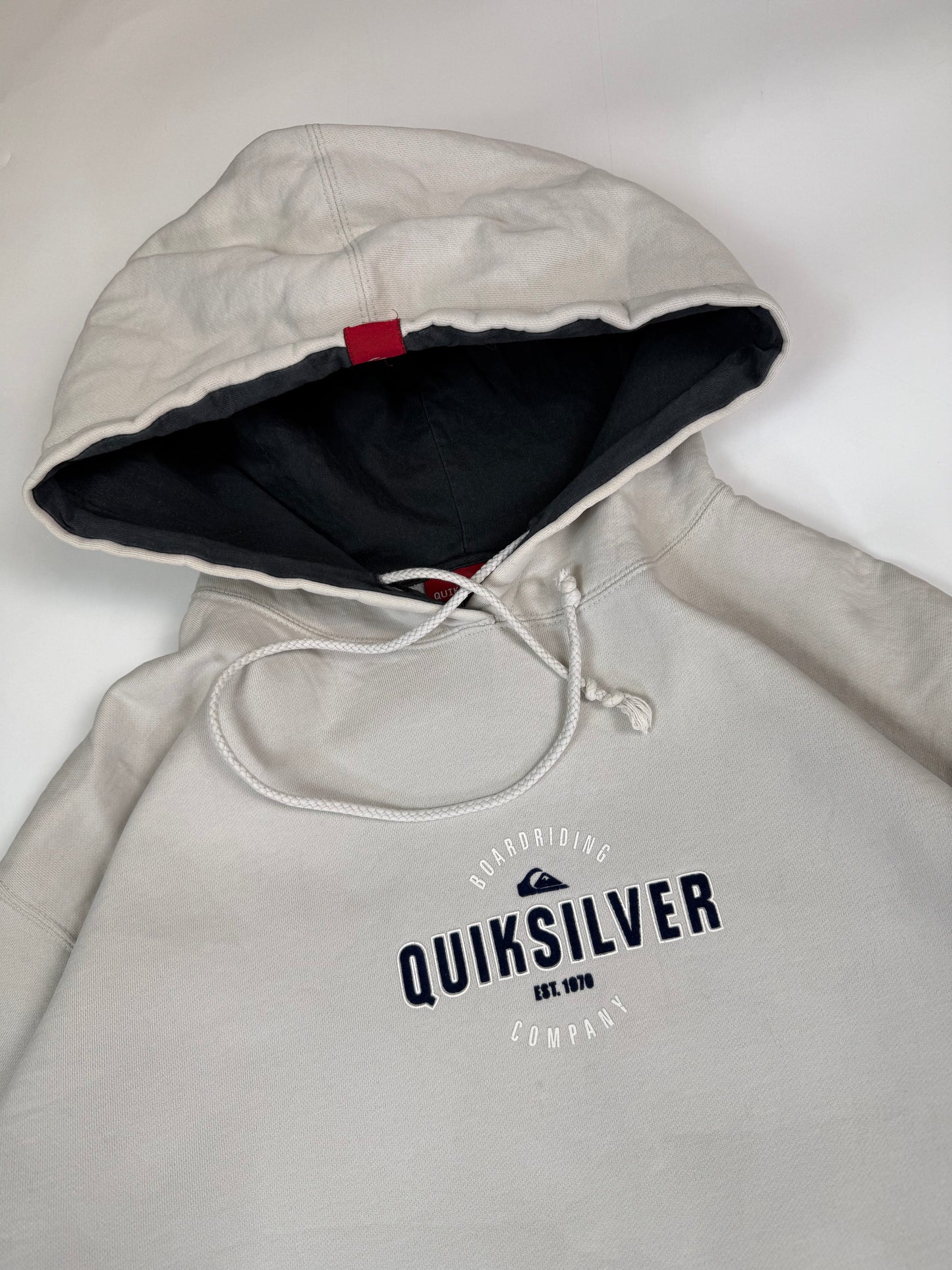 Quiksilver spell out centre logo hoodie (M)