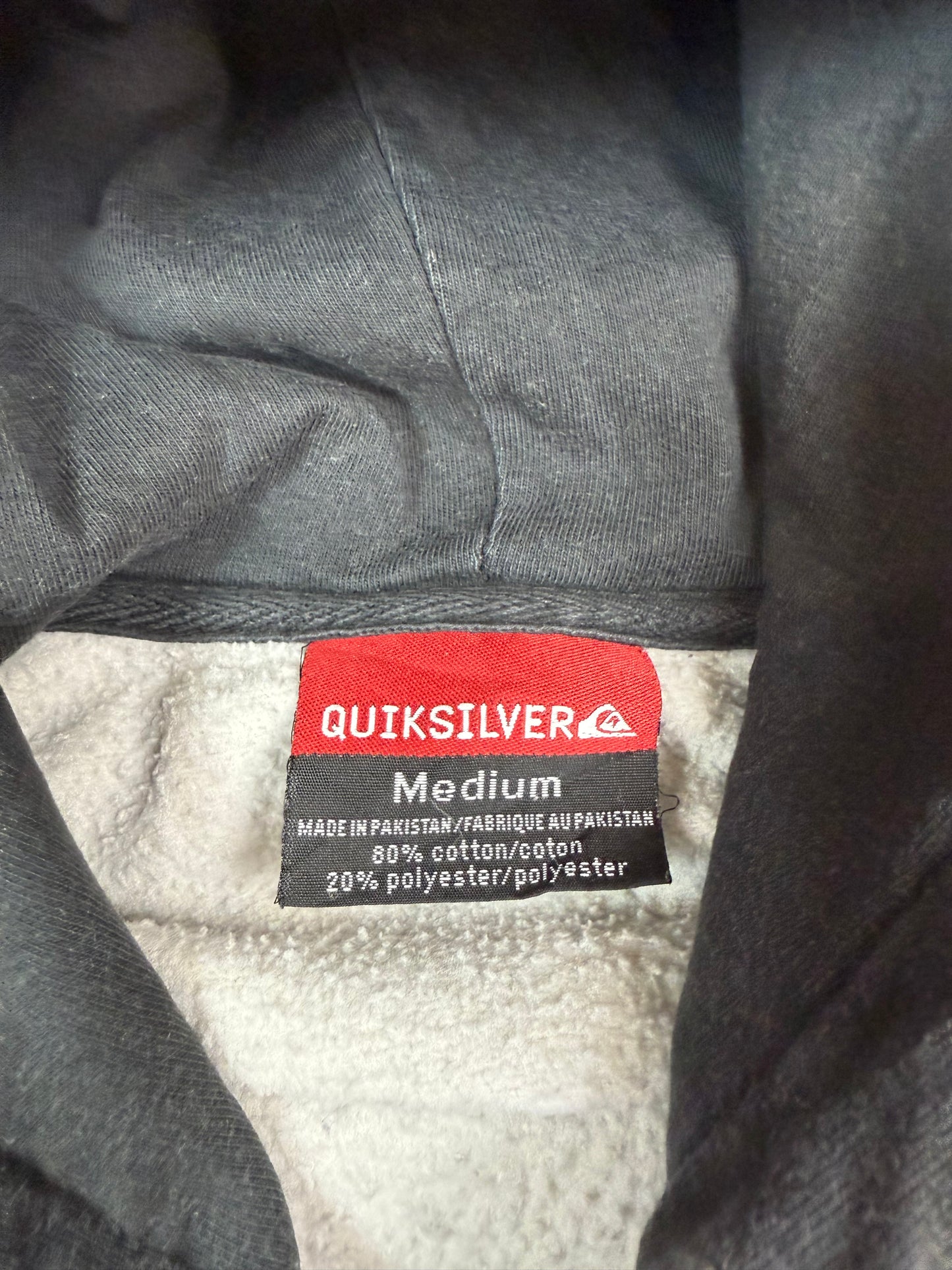 Quiksilver spell out centre logo hoodie (M)