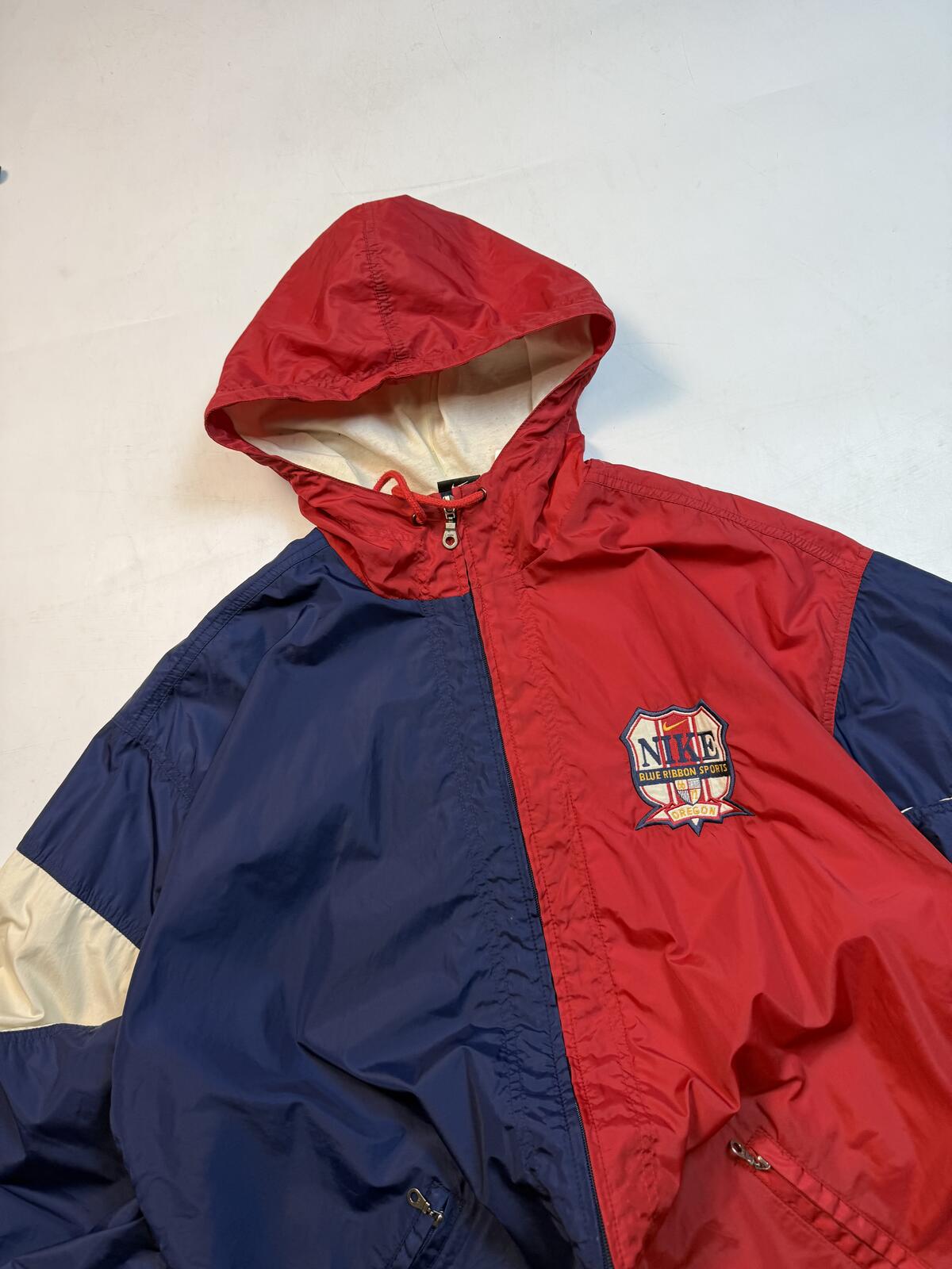Vintage 90s Nike colour block hooded track jacket (M)