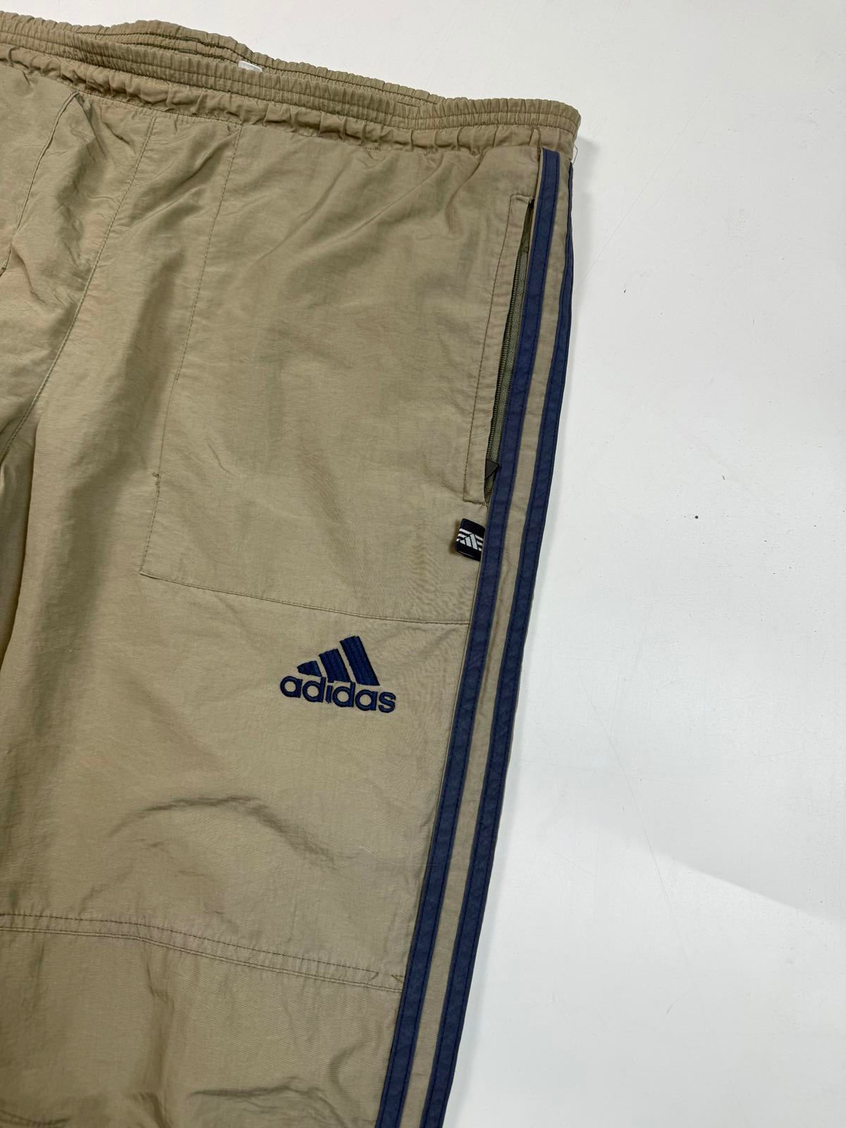Vintage 90s Adidas side stripe baggy track pants (S)