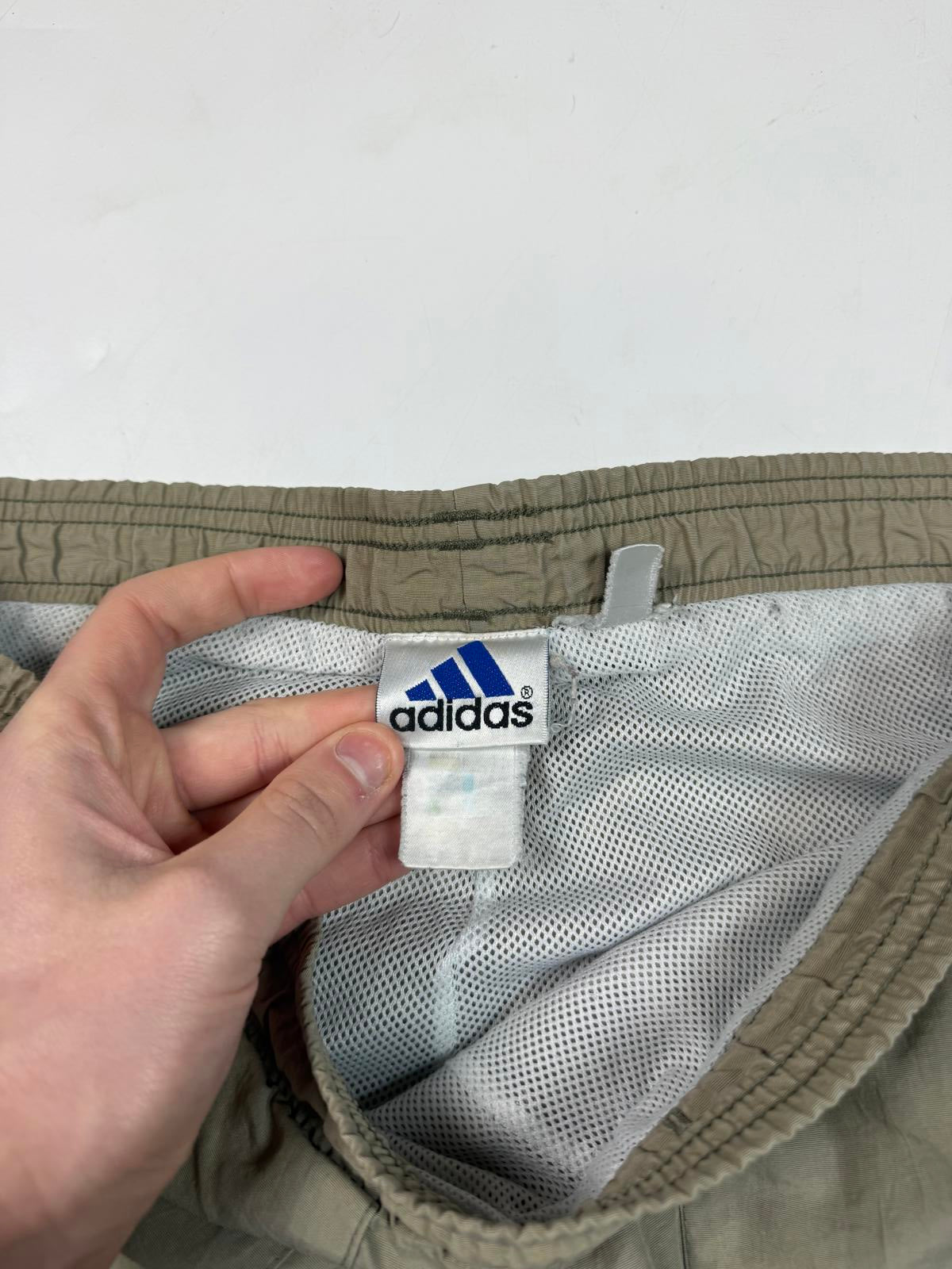 Vintage 90s Adidas side stripe baggy track pants (S)