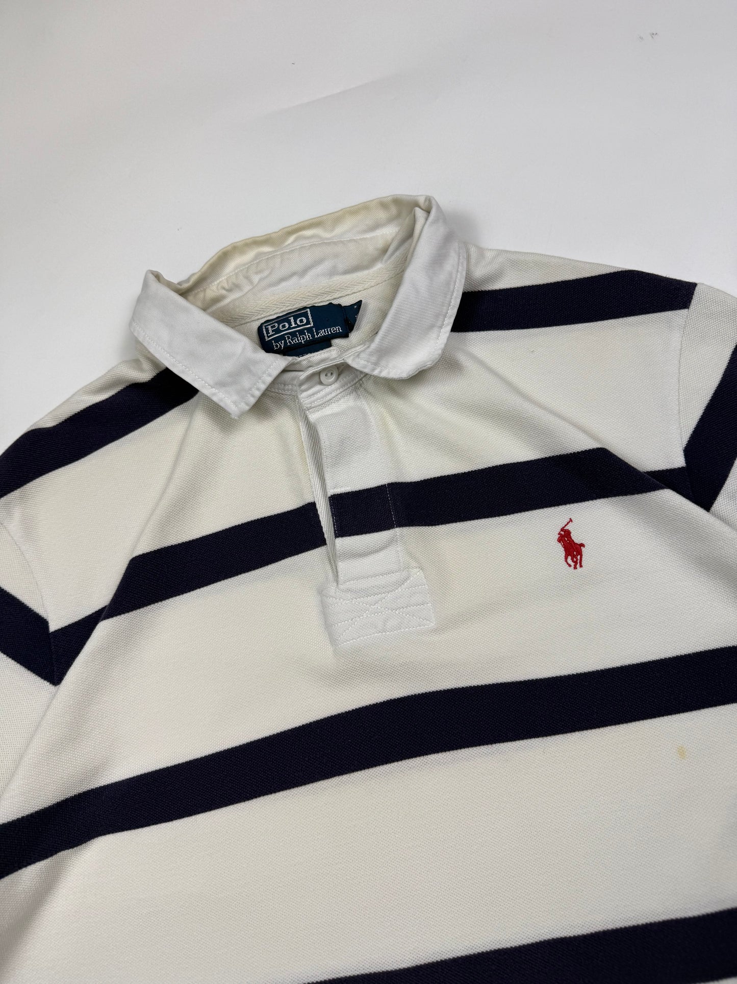 Vintage Polo Ralph Lauren striped rugby polo shirt (XL)