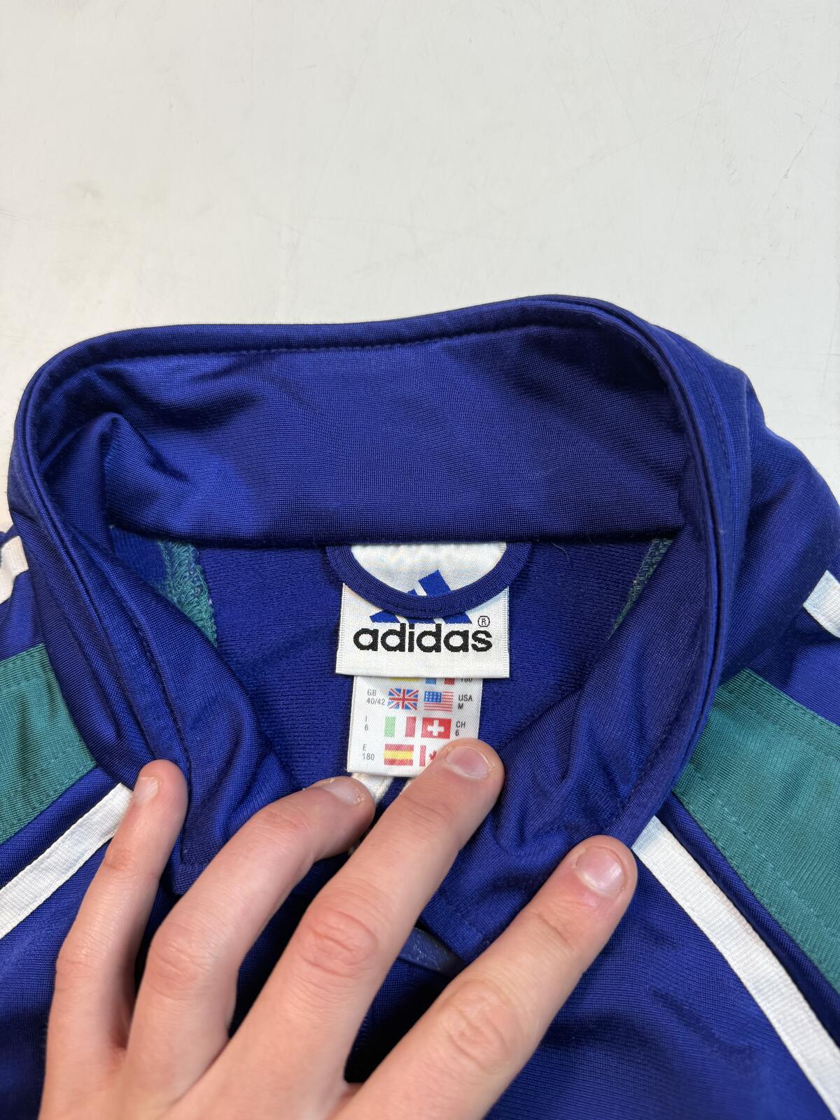Vintage 90s Adidas originals colour block track top (M)