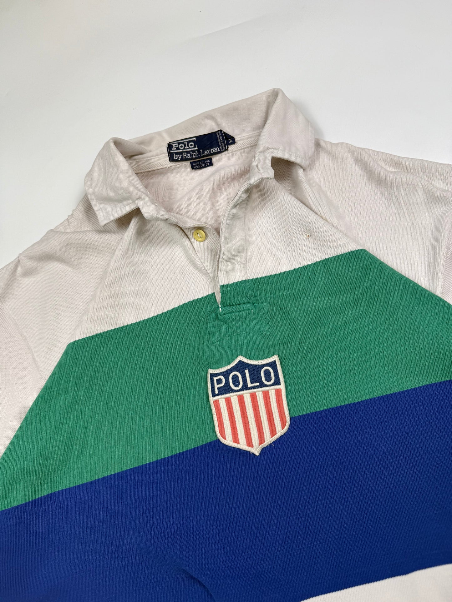 Vintage 90s Polo Ralph Lauren KSWISS rugby polo shirt (M)