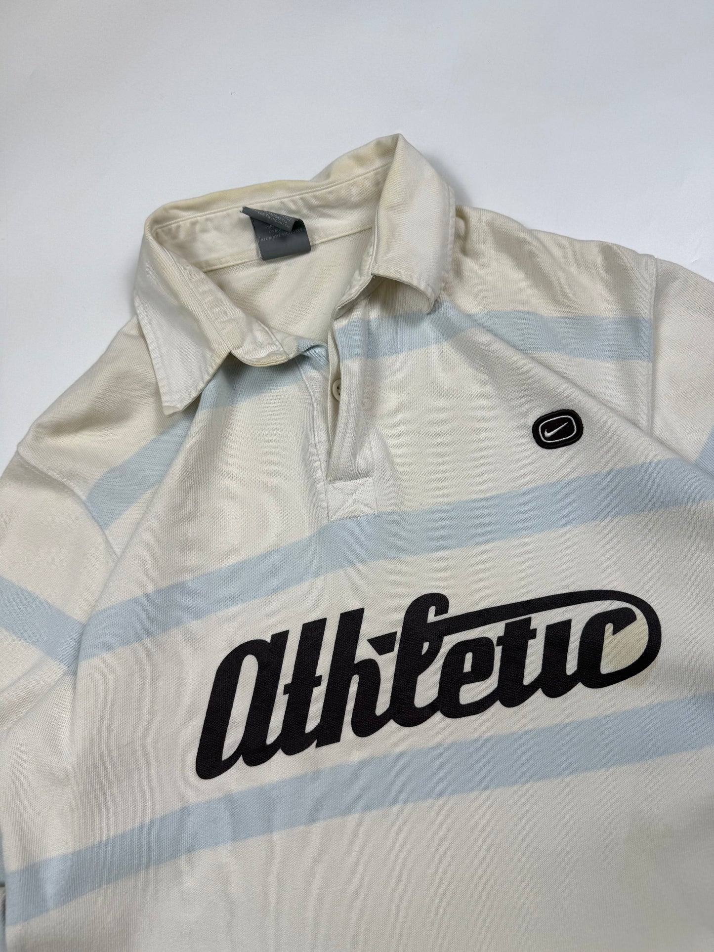 Vintage Nike athletic striped rugby polo shirt (S)