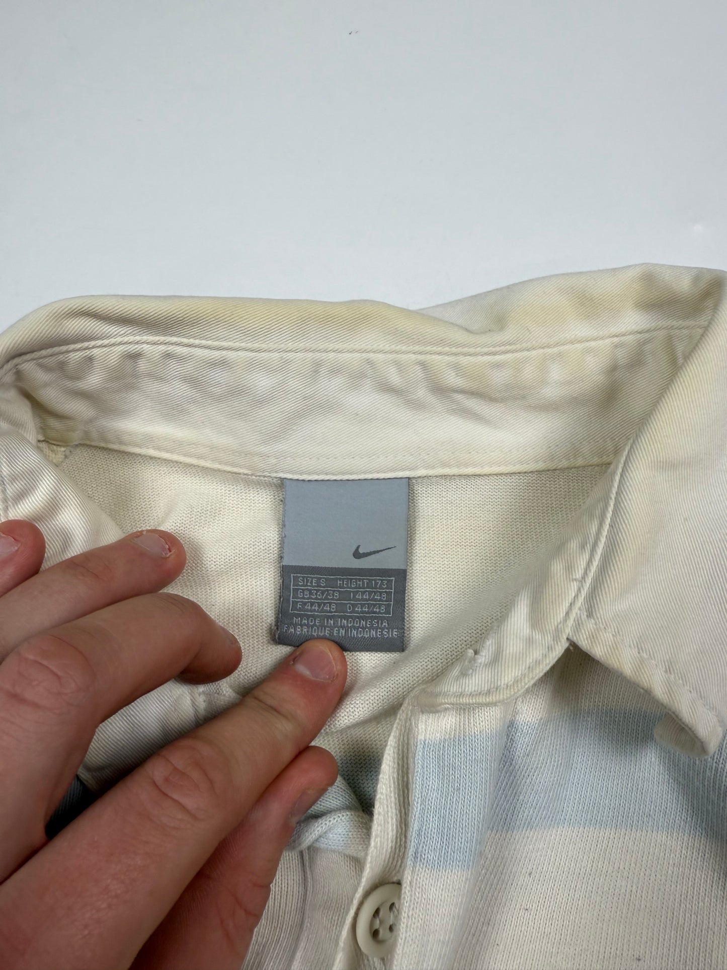 Vintage Nike athletic striped rugby polo shirt (S)
